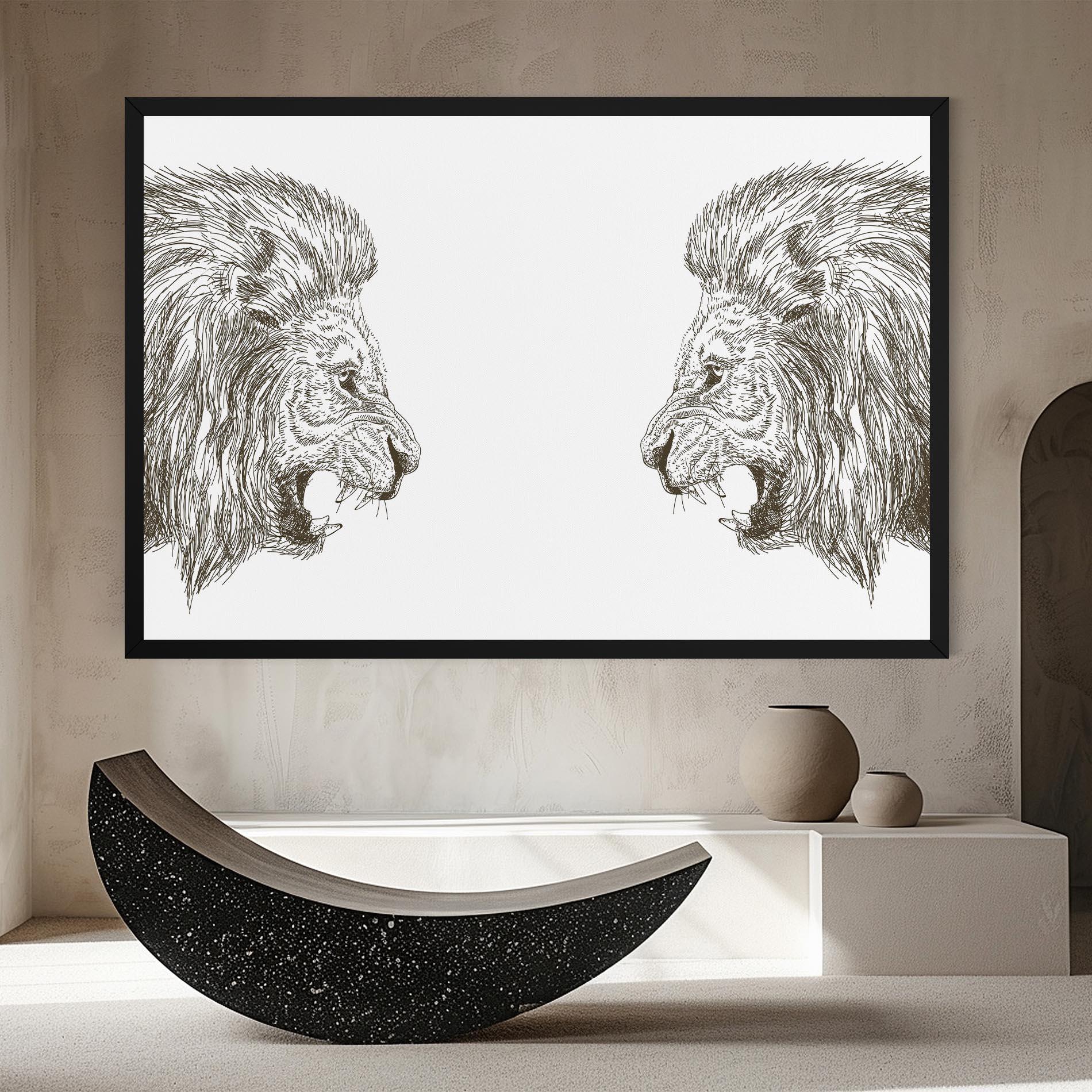 Tablou Canvas Lion For Text mockup 8