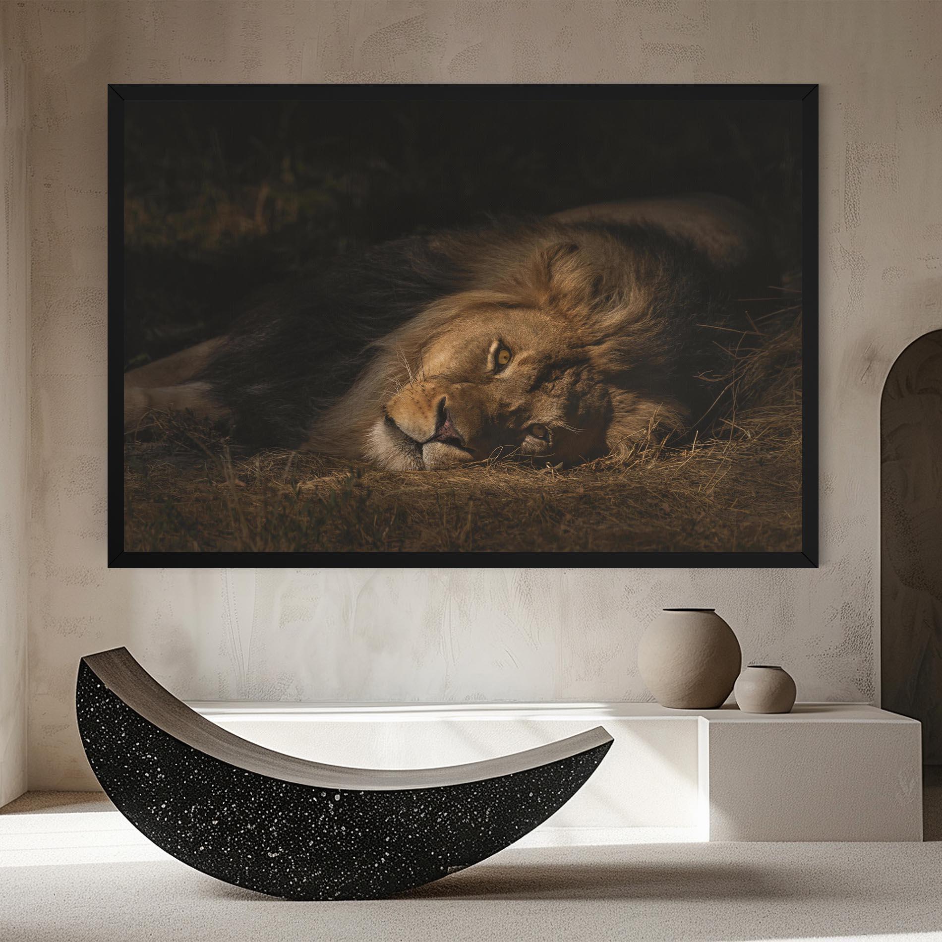 Tablou Canvas Lion Laying Down mockup 8