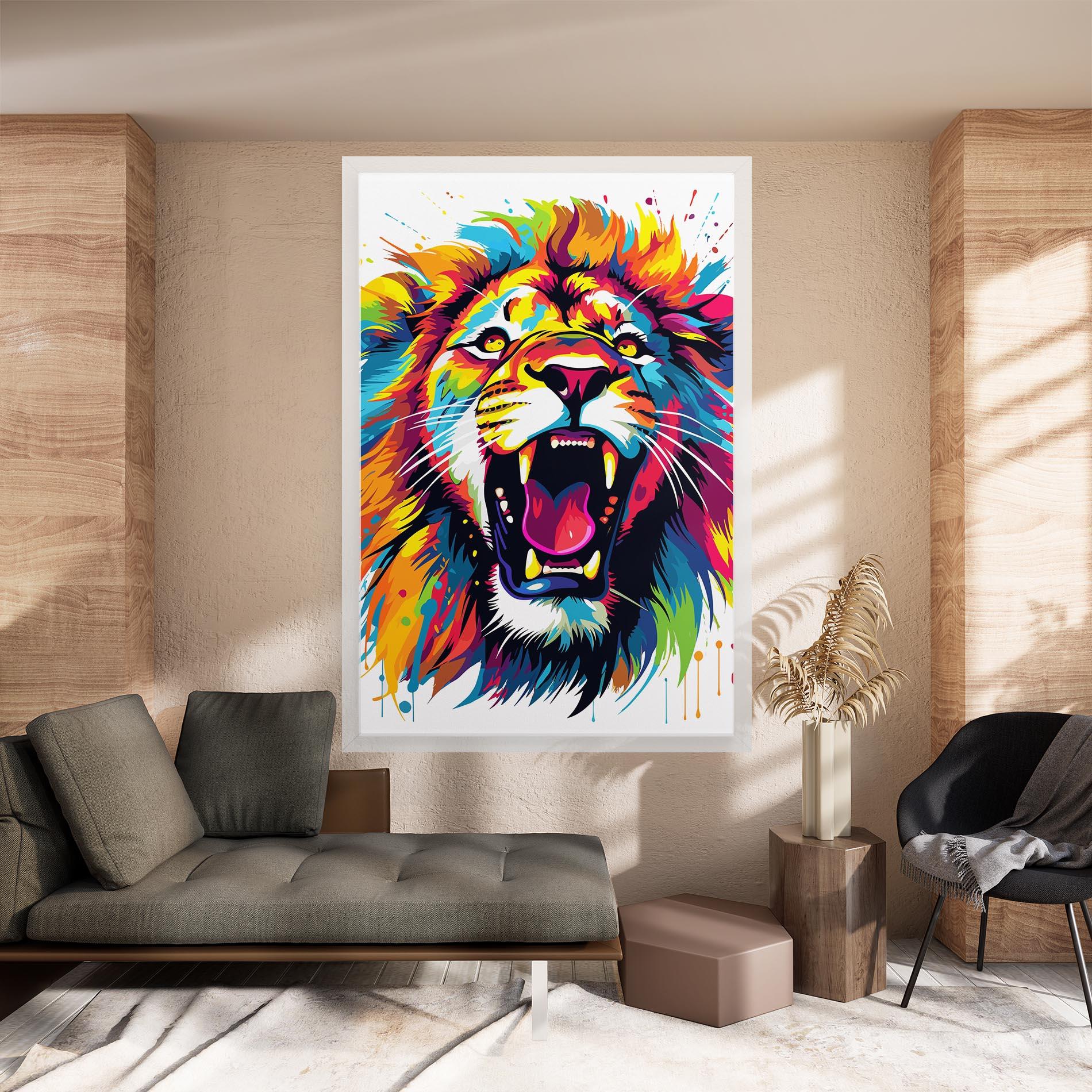 Tablou Canvas Angry Lion Mix mockup 8