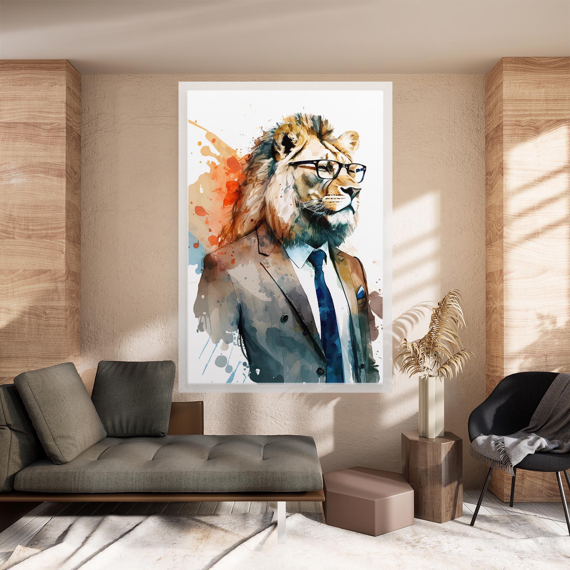 Tablou Canvas Brown Suit Lion mockup 8