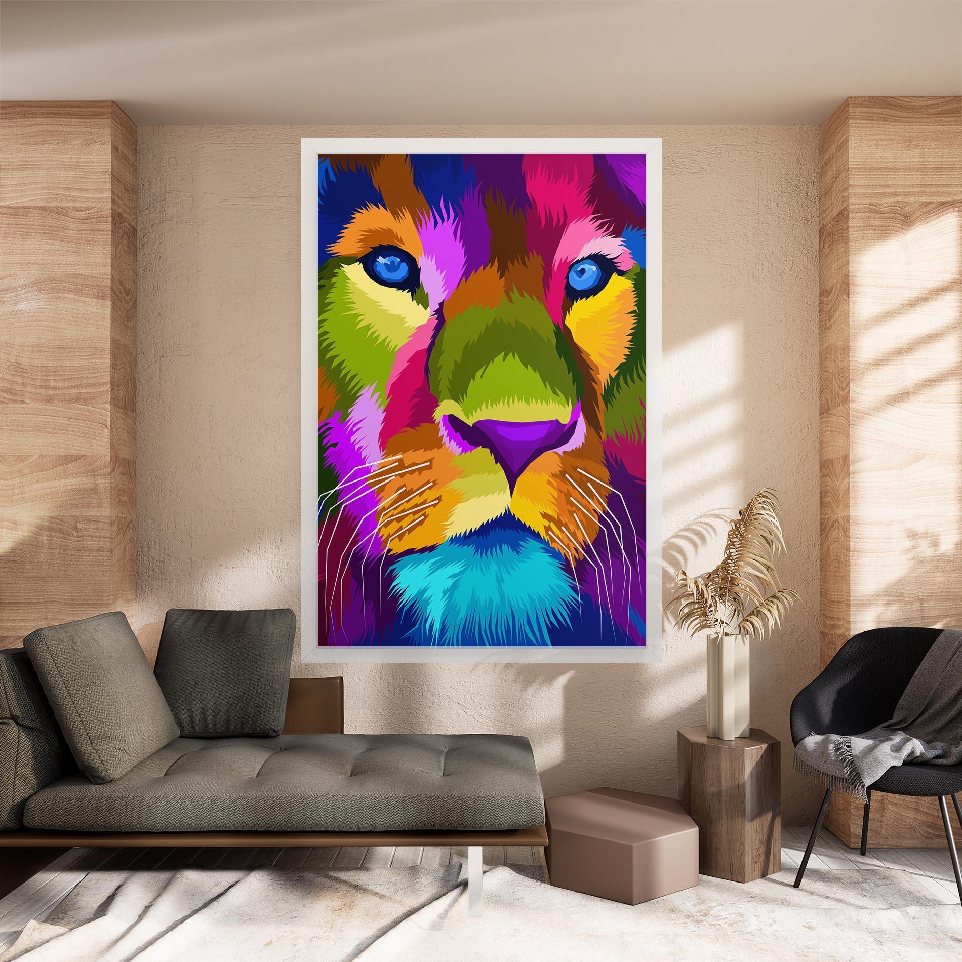 Tablou Canvas Color Lion Close Up mockup 8