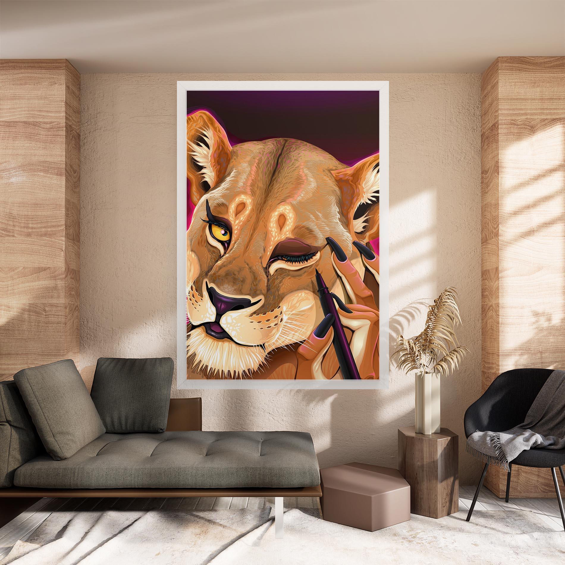 Tablou Canvas Female Lion Makeup mockup 8