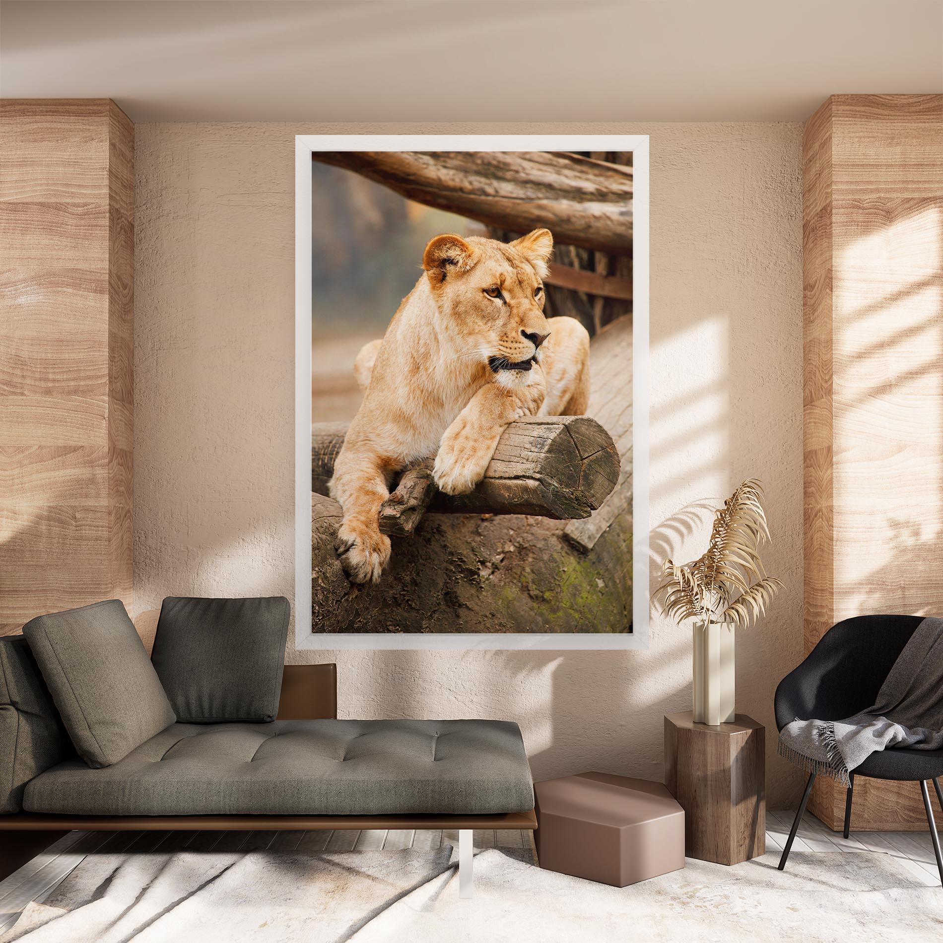 Tablou Canvas Female Lion Sitting mockup 8
