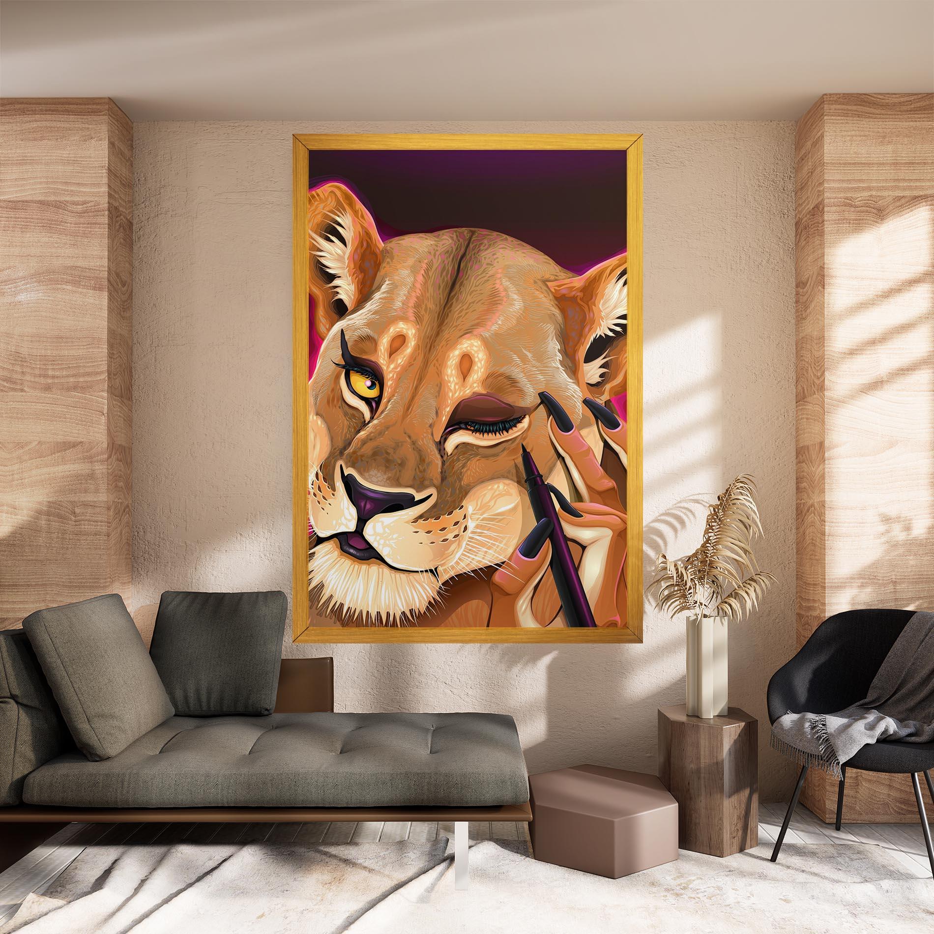 Tablou Canvas Female Lion Makeup mockup 8