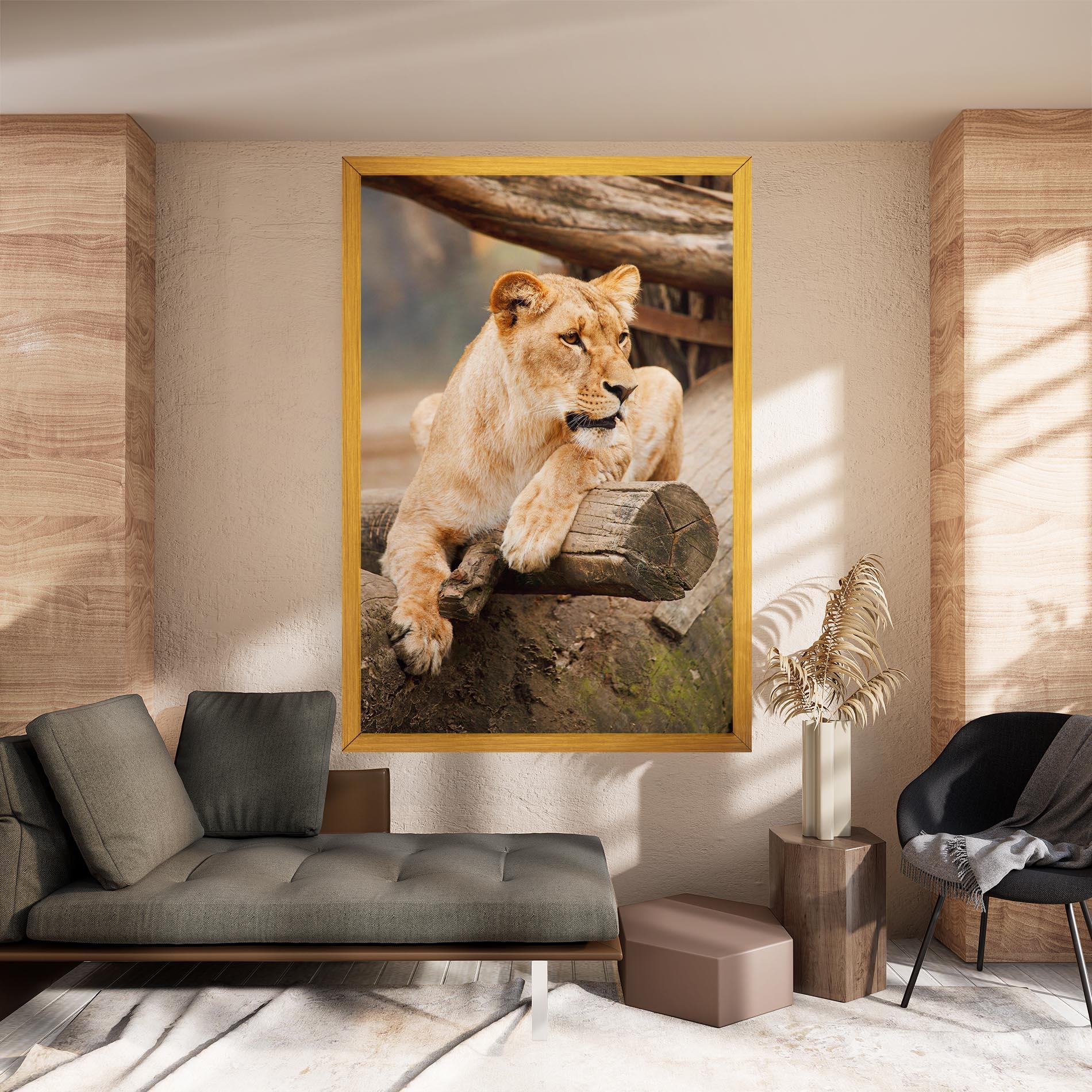 Tablou Canvas Female Lion Sitting mockup 8
