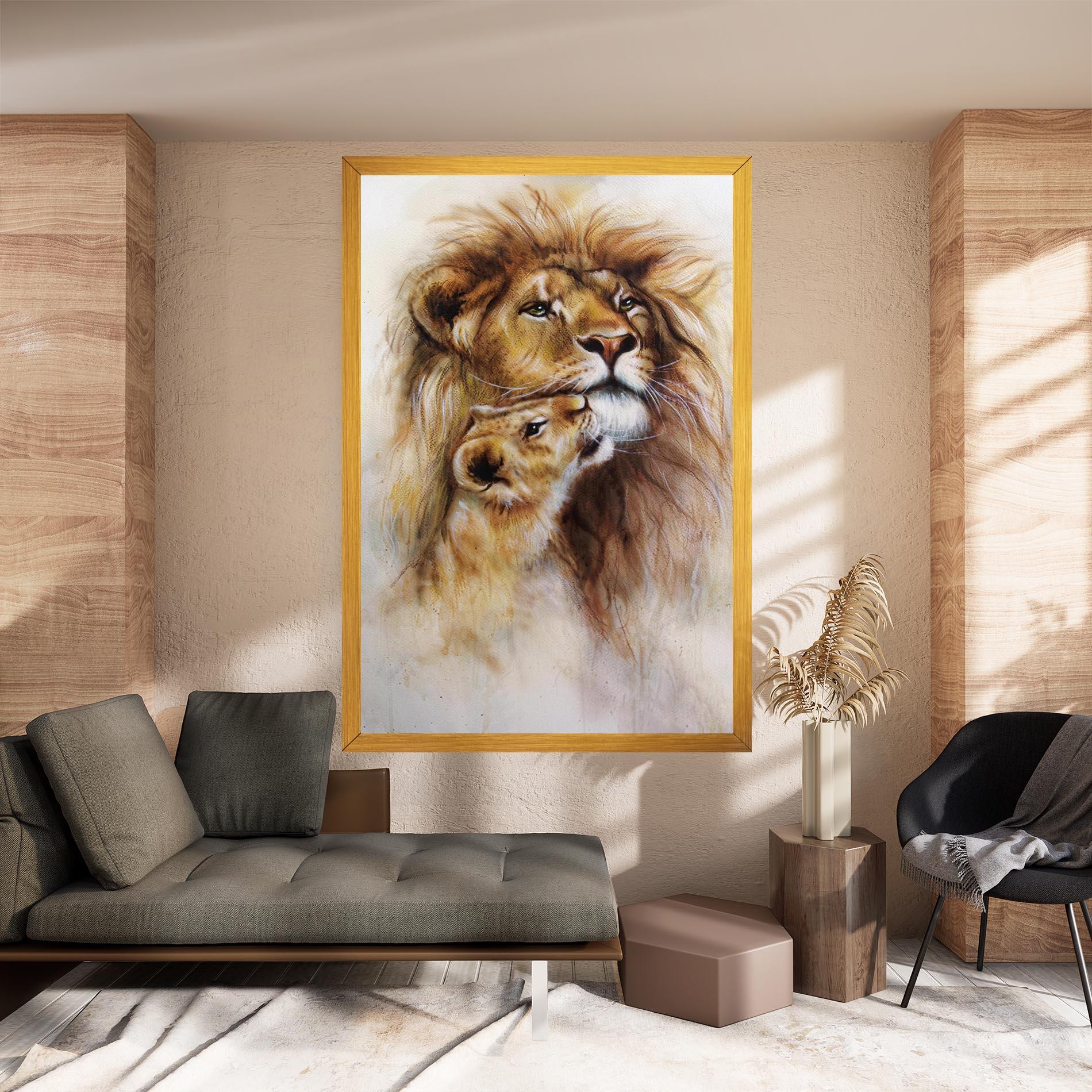 Tablou Canvas Lion Love mockup 8