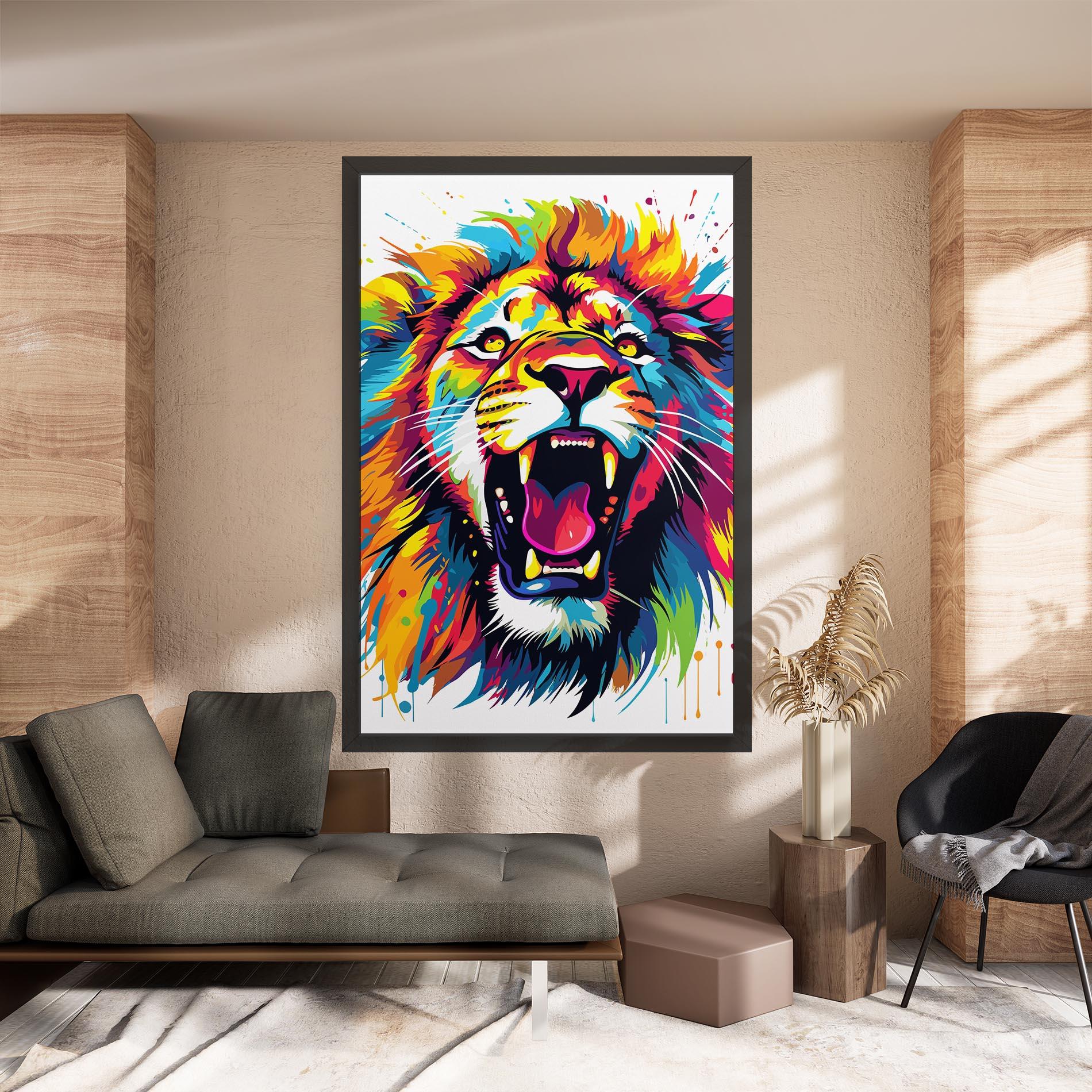 Tablou Canvas Angry Lion Mix mockup 8