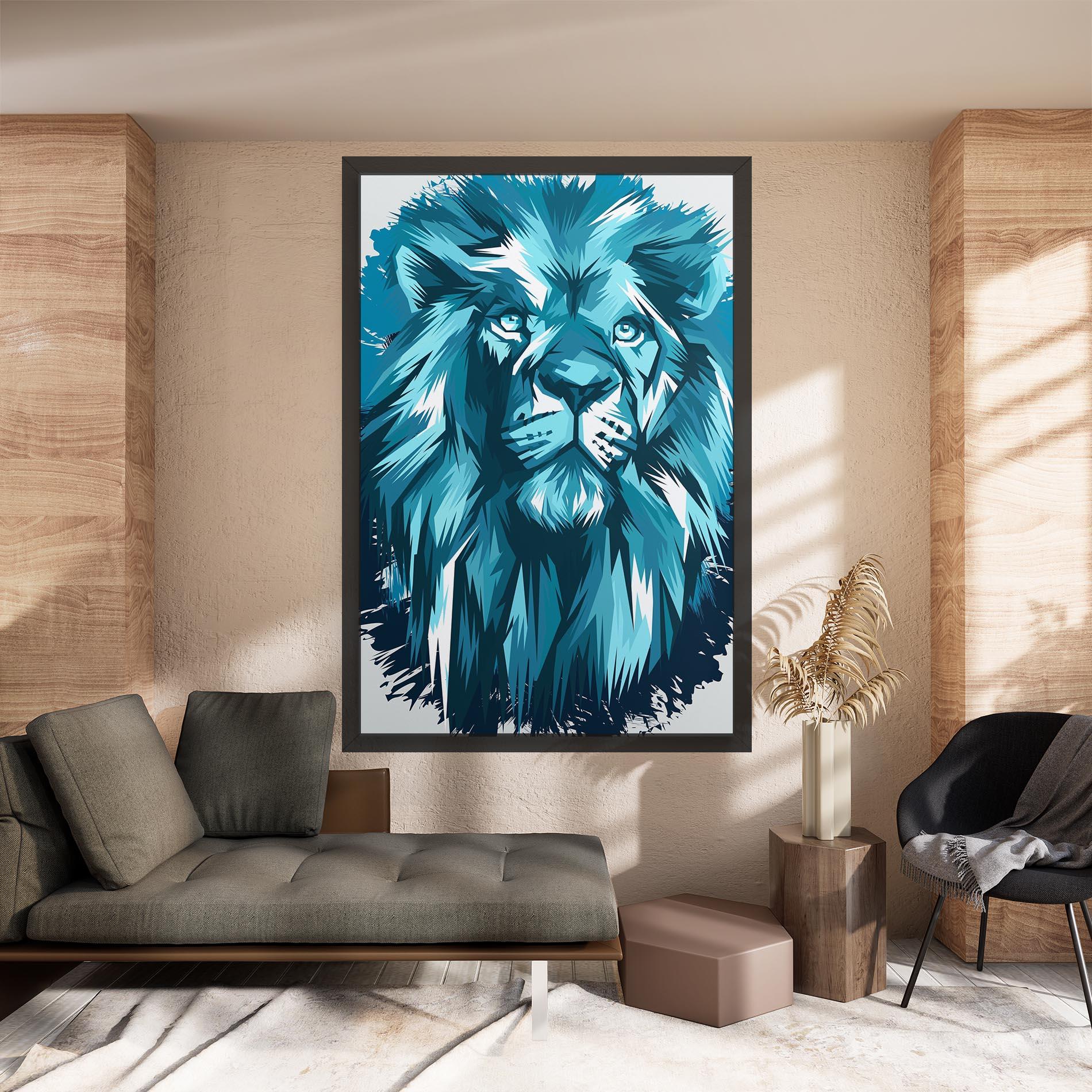 Tablou Canvas Blue Lion Head mockup 8