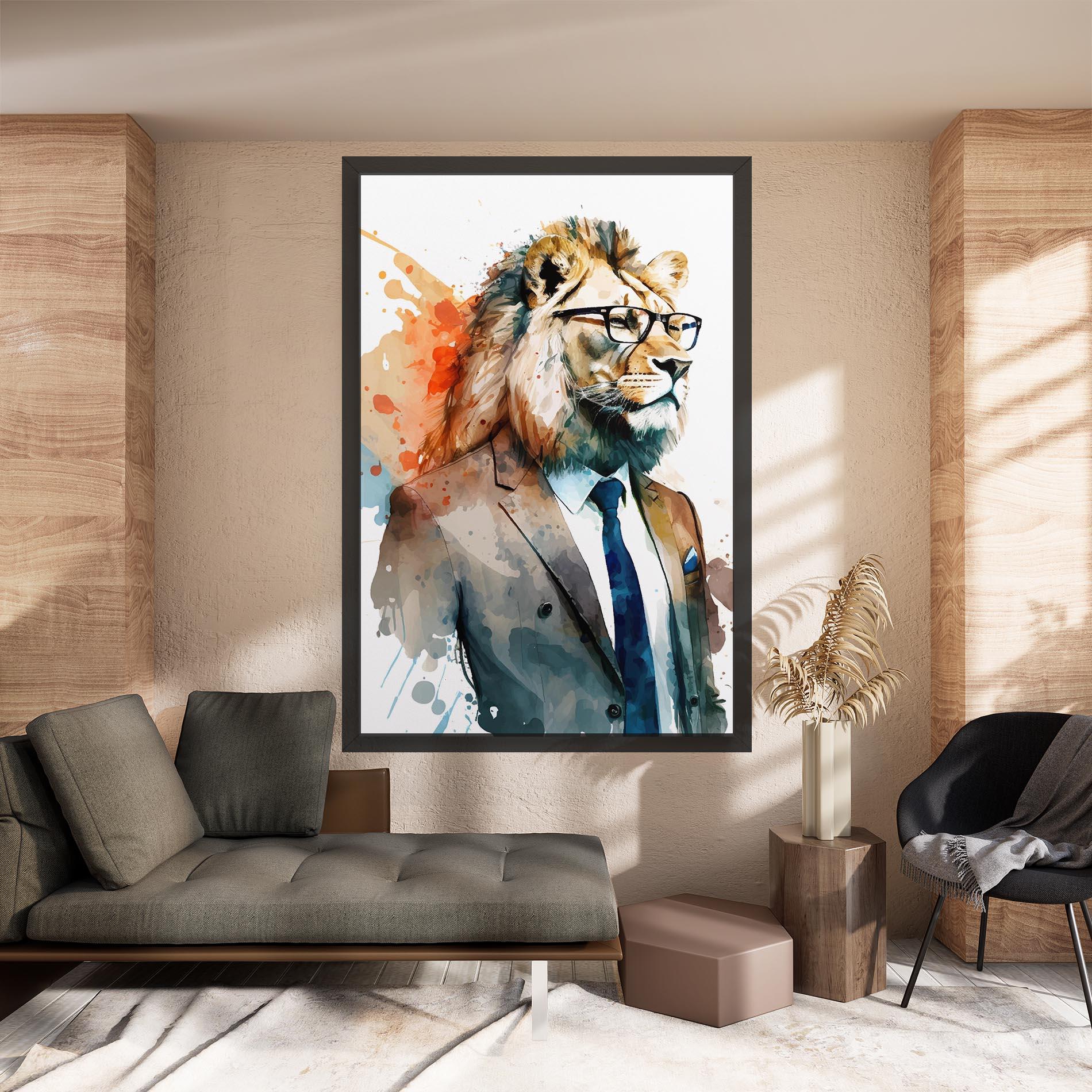 Tablou Canvas Brown Suit Lion mockup 8