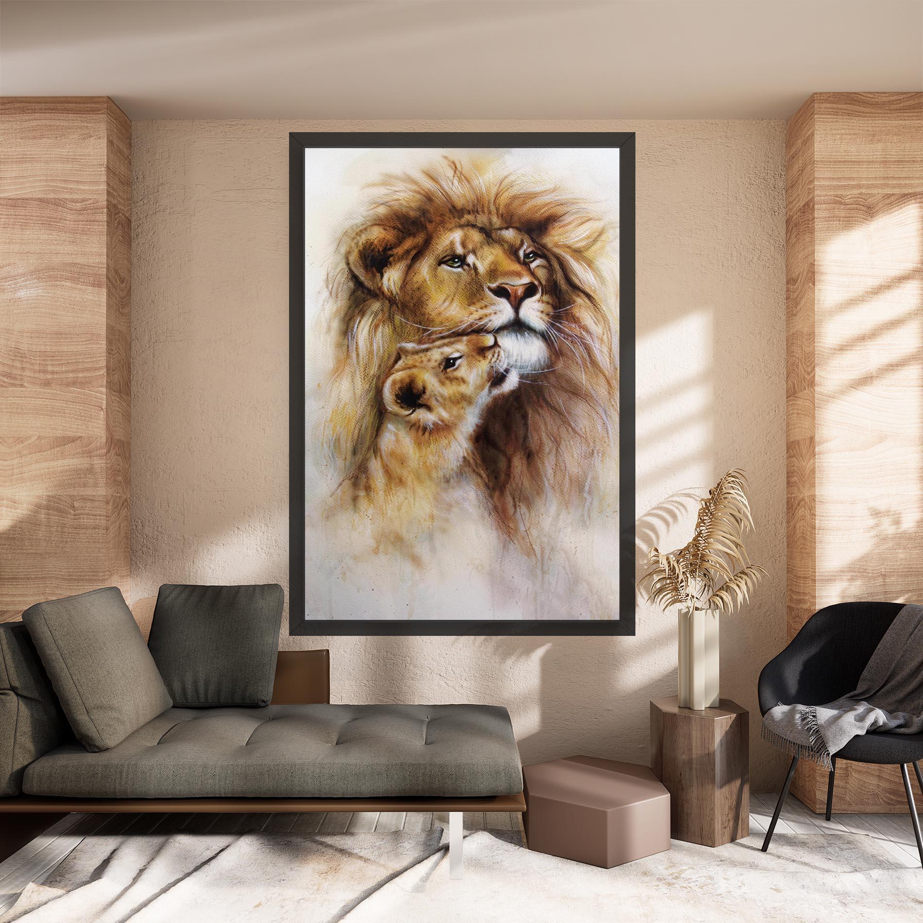 Tablou Canvas Lion Love mockup 8