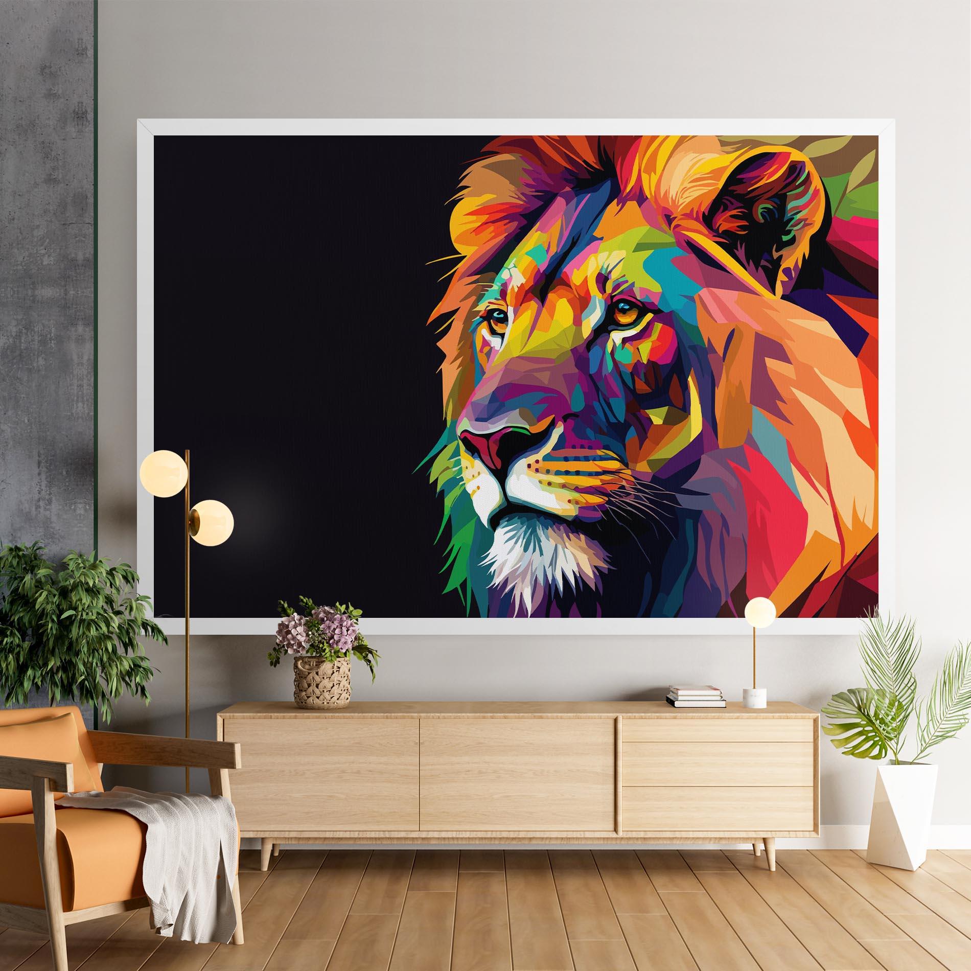 Tablou Canvas Colorful Lion mockup 9