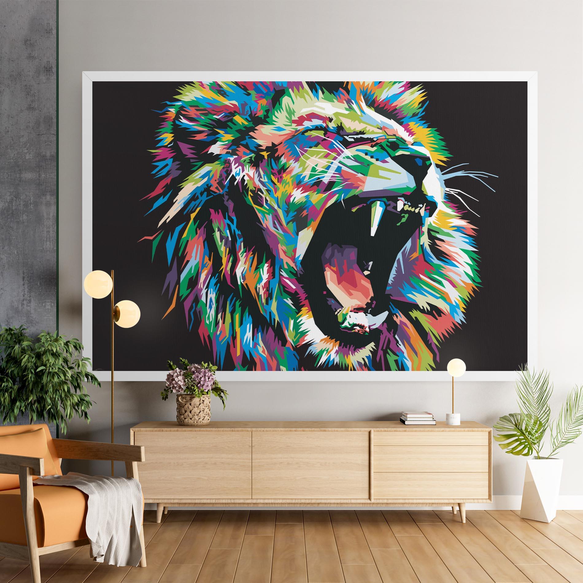 Tablou Canvas Green Blue Lion mockup 9