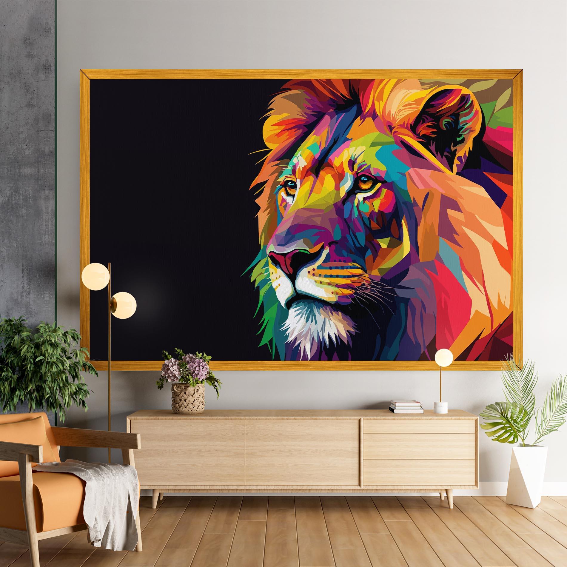 Tablou Canvas Colorful Lion mockup 9