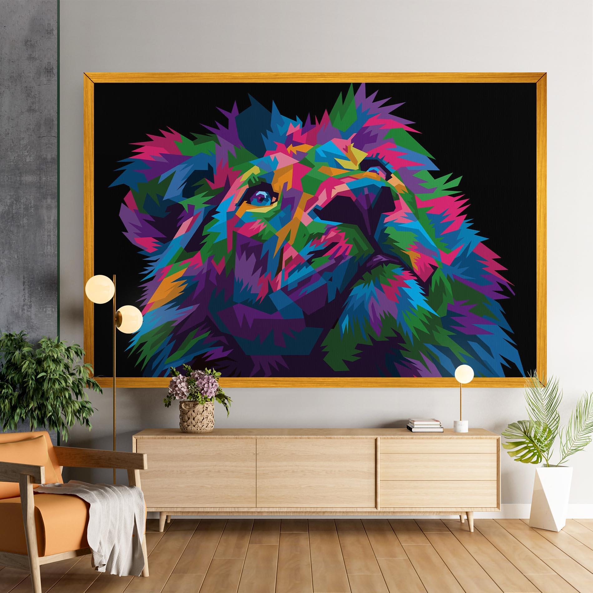Tablou Canvas Cute Color Lion mockup 9