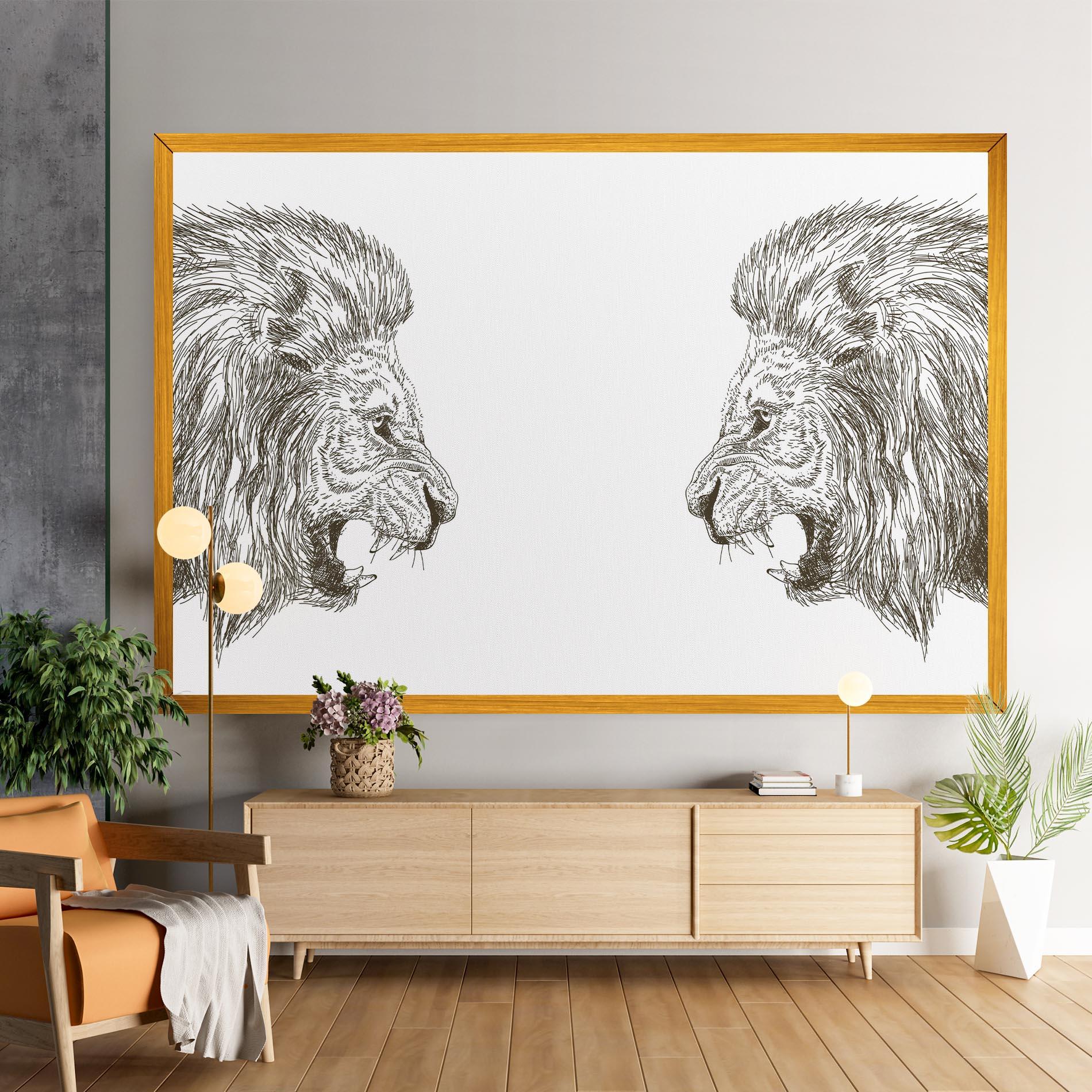 Tablou Canvas Lion For Text mockup 9