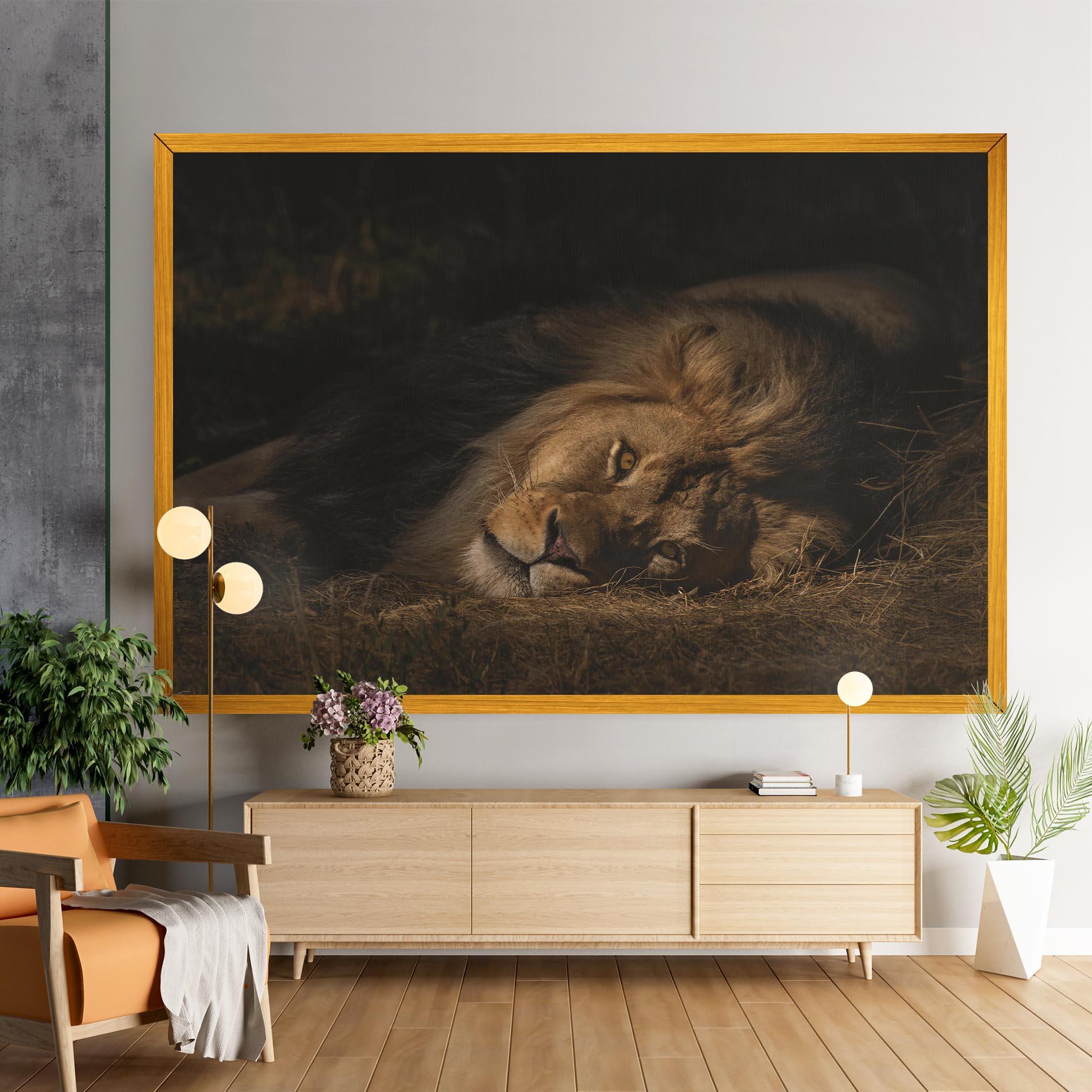 Tablou Canvas Lion Laying Down mockup 9