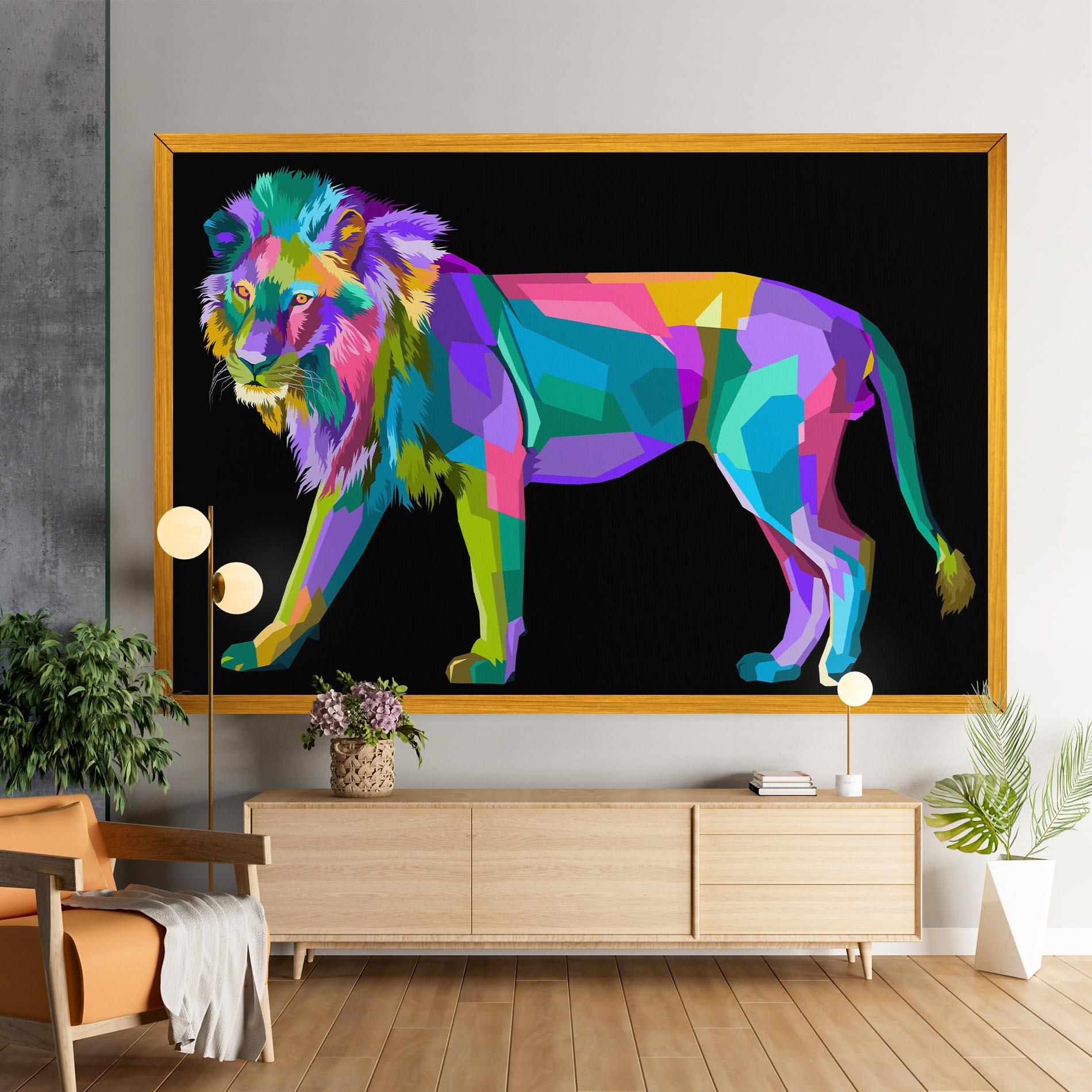 Tablou Canvas Lion Walking mockup 9