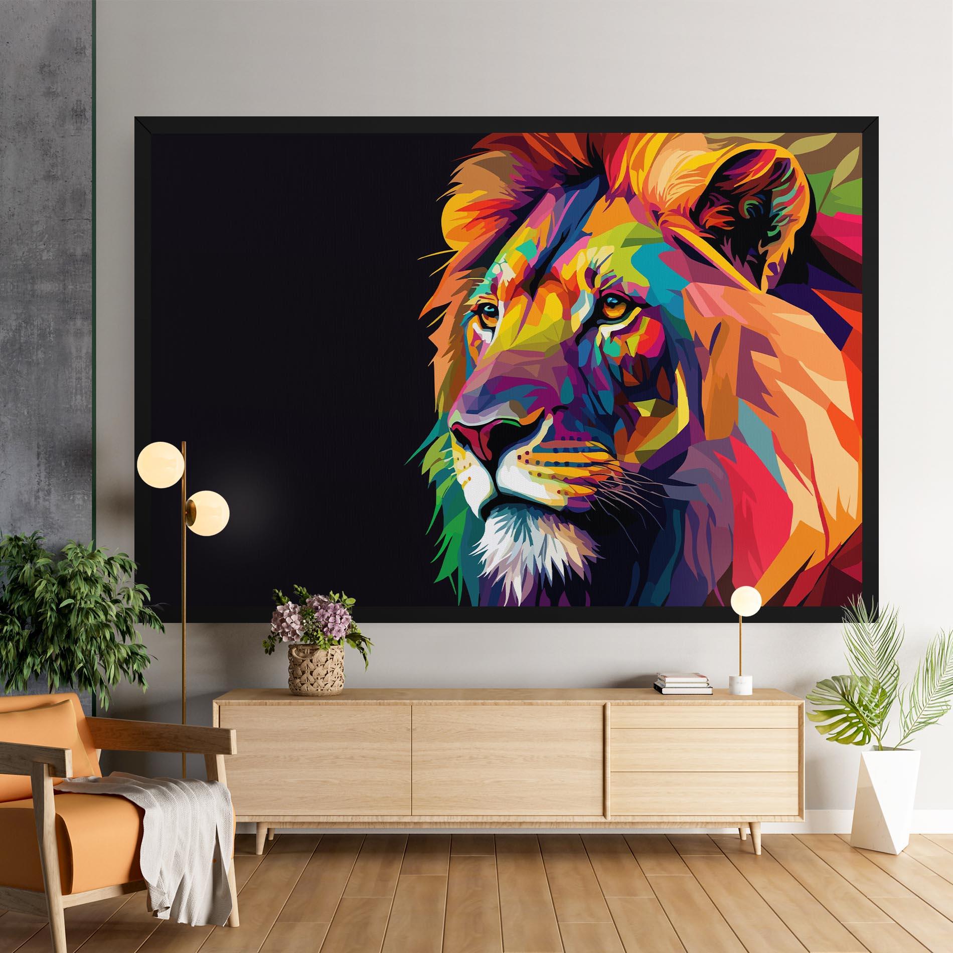 Tablou Canvas Colorful Lion mockup 9