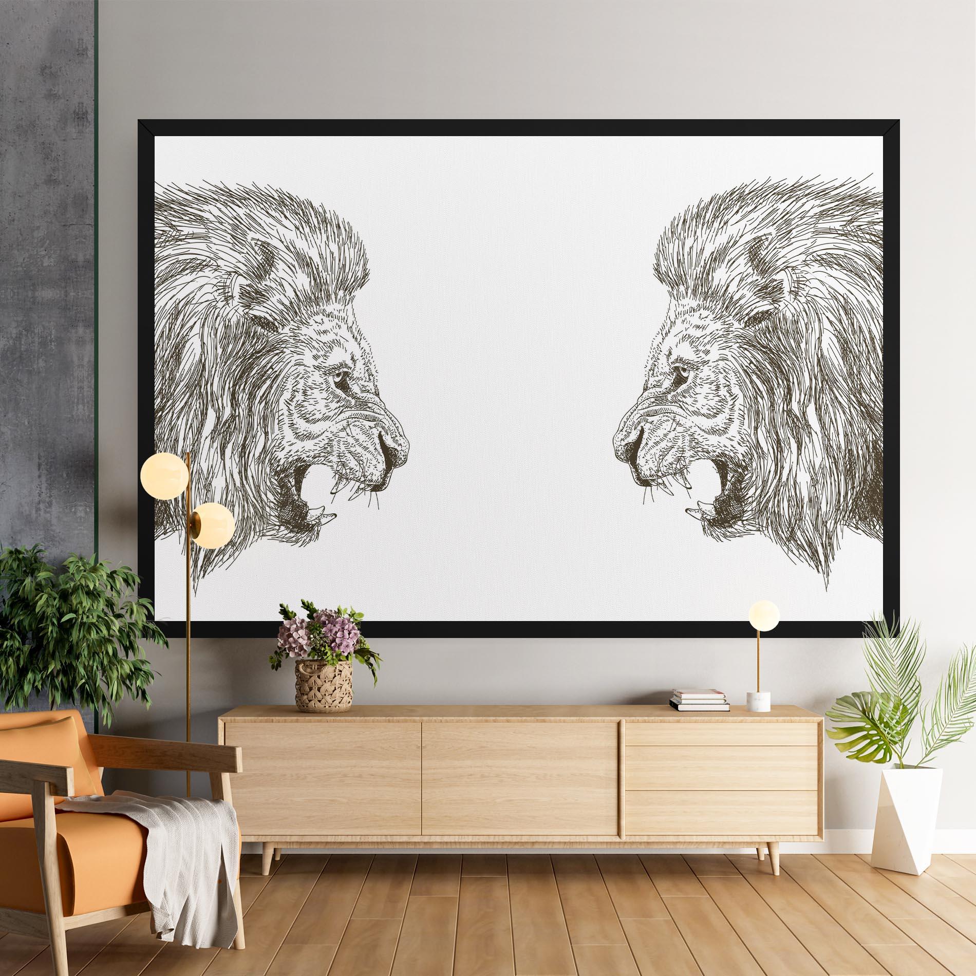 Tablou Canvas Lion For Text mockup 9
