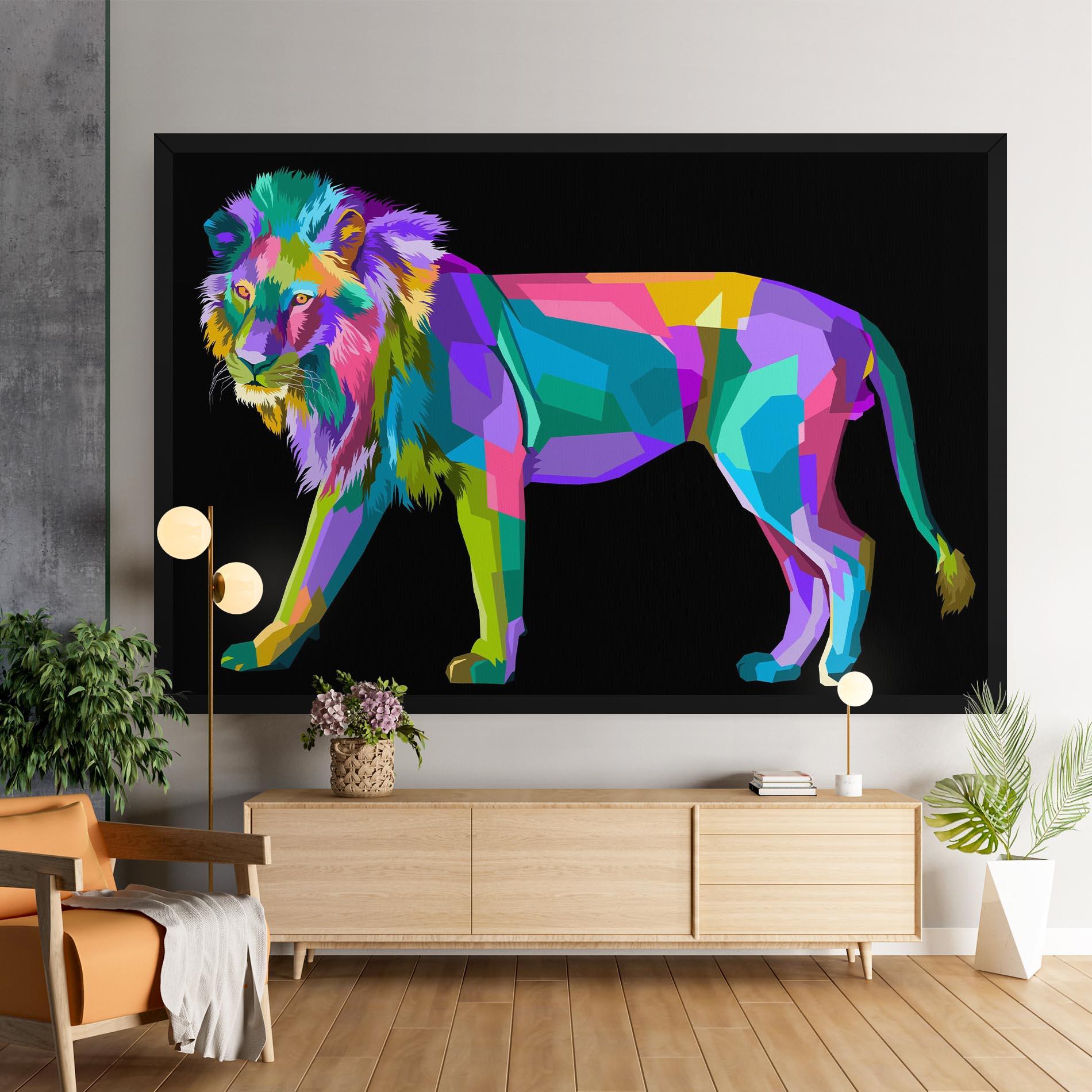 Tablou Canvas Lion Walking mockup 9