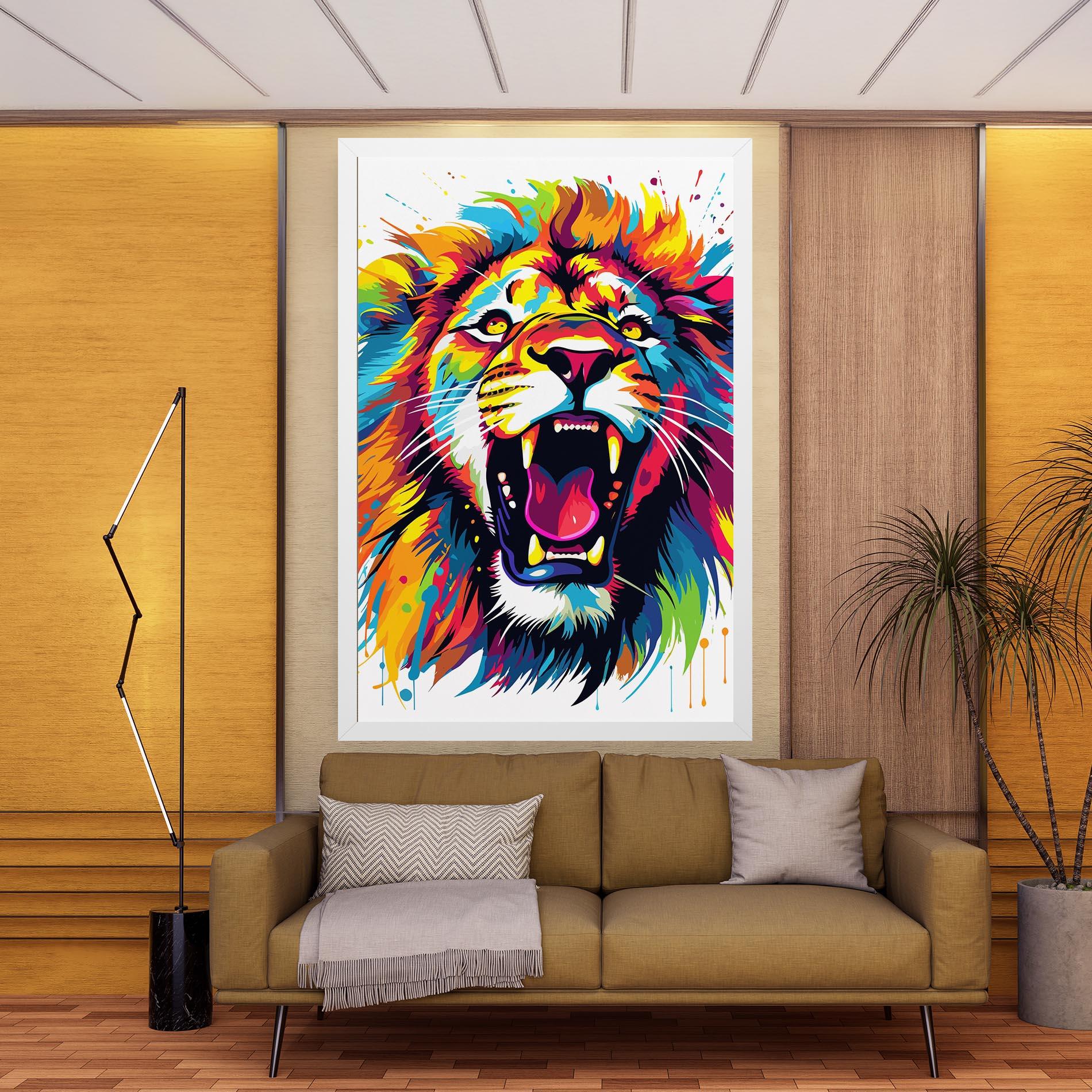 Tablou Canvas Angry Lion Mix mockup 9