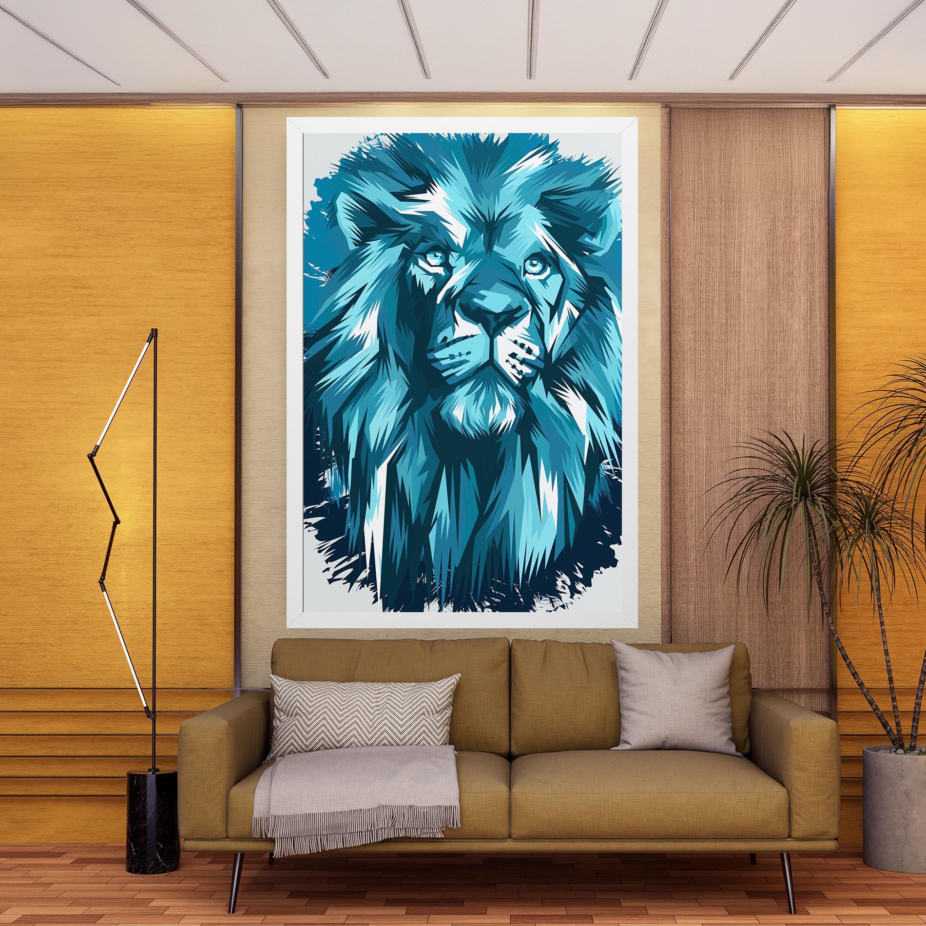 Tablou Canvas Blue Lion Head mockup 9