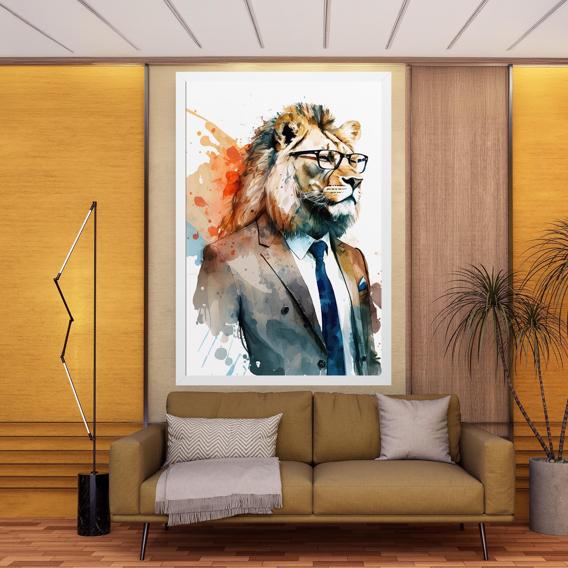 Tablou Canvas Brown Suit Lion mockup 9