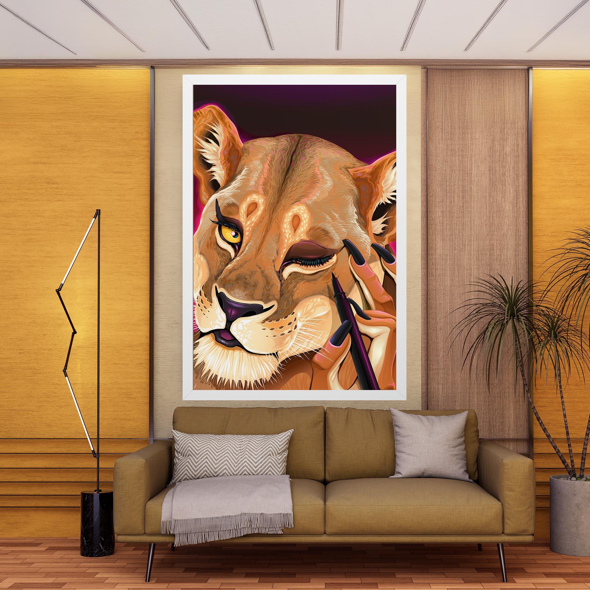 Tablou Canvas Female Lion Makeup mockup 9