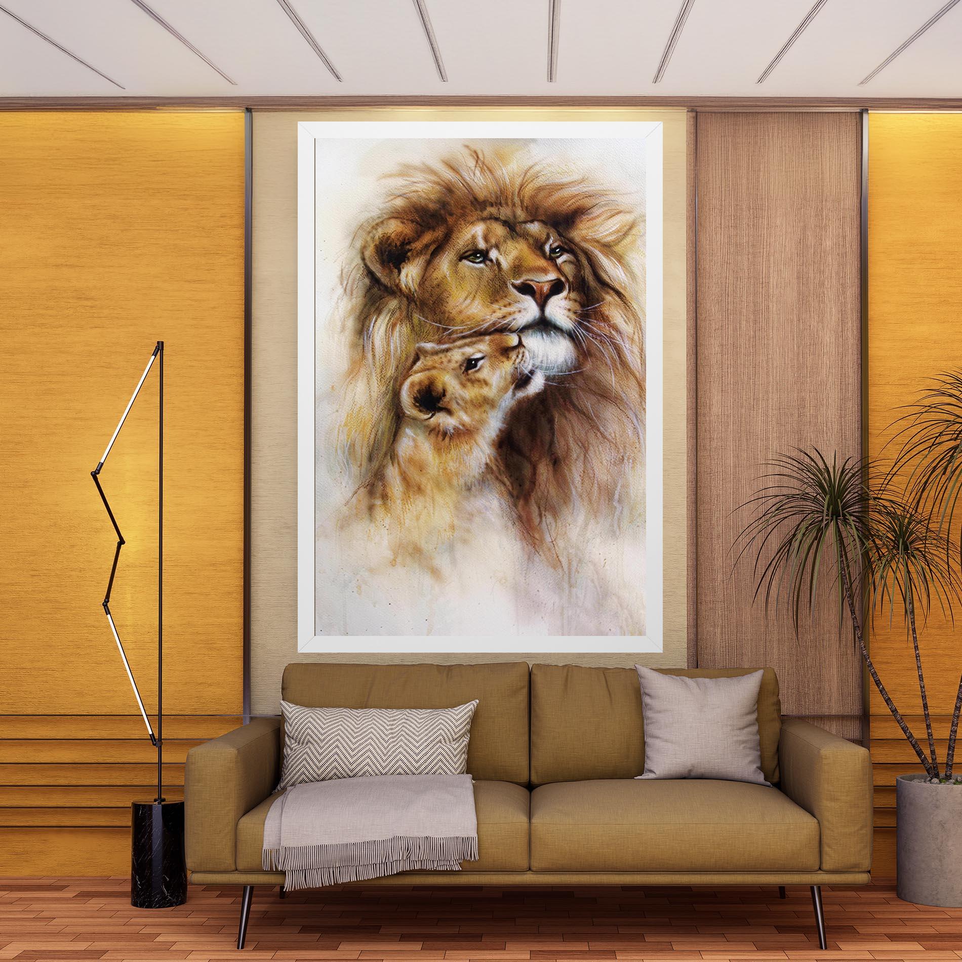 Tablou Canvas Lion Love mockup 9