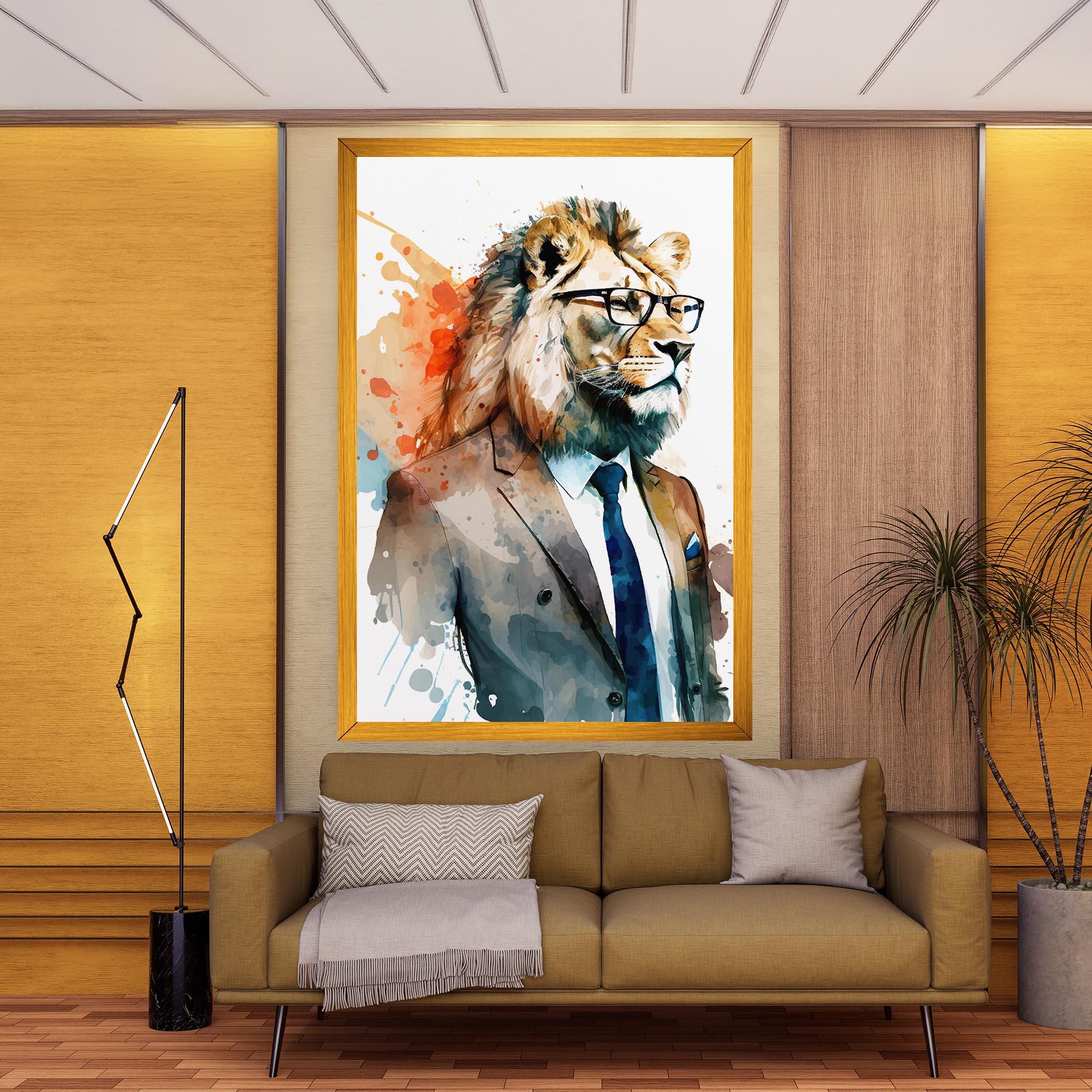 Tablou Canvas Brown Suit Lion mockup 9