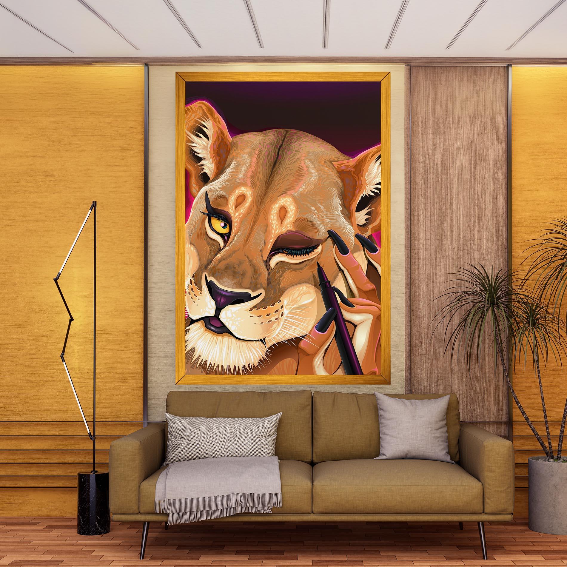 Tablou Canvas Female Lion Makeup mockup 9