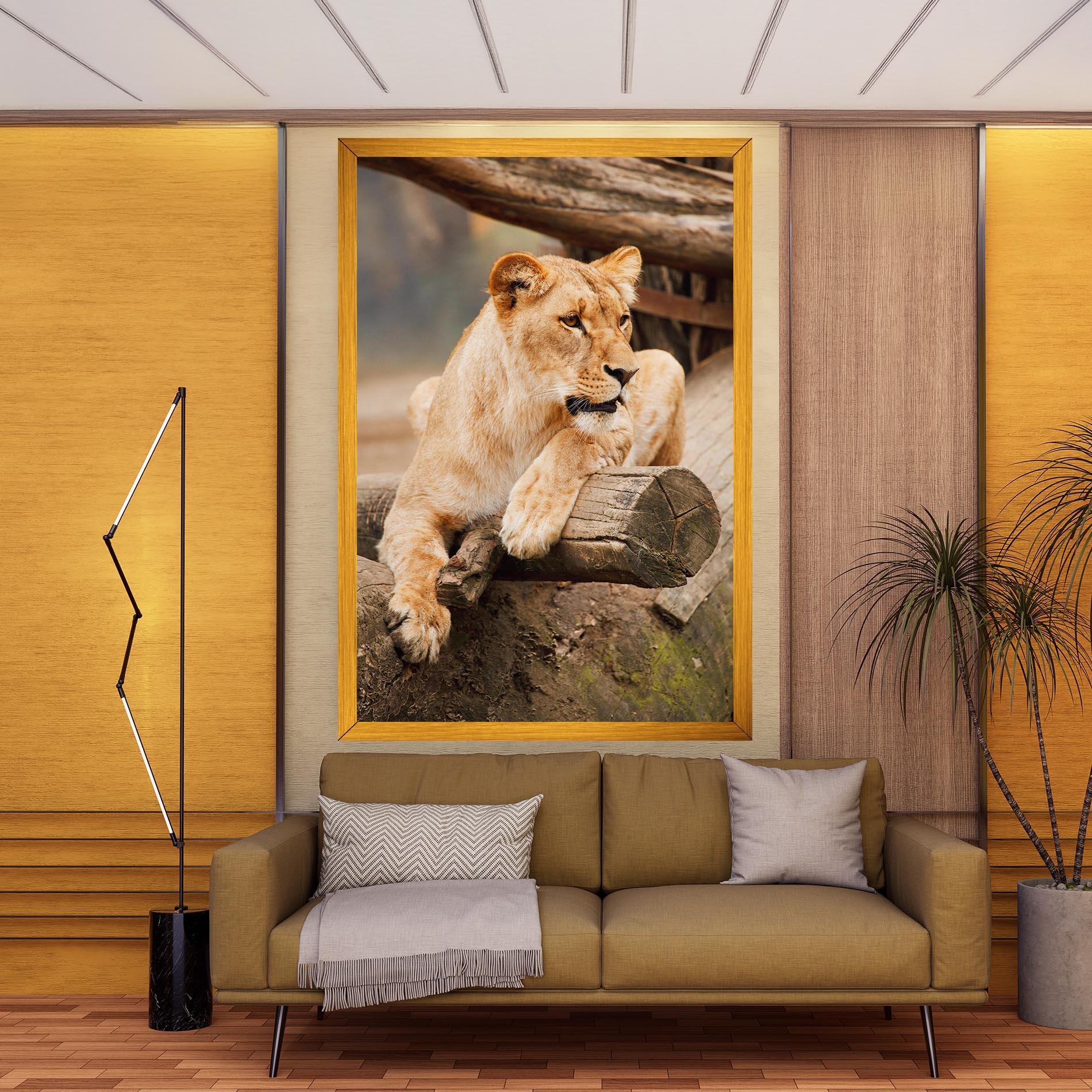 Tablou Canvas Female Lion Sitting mockup 9