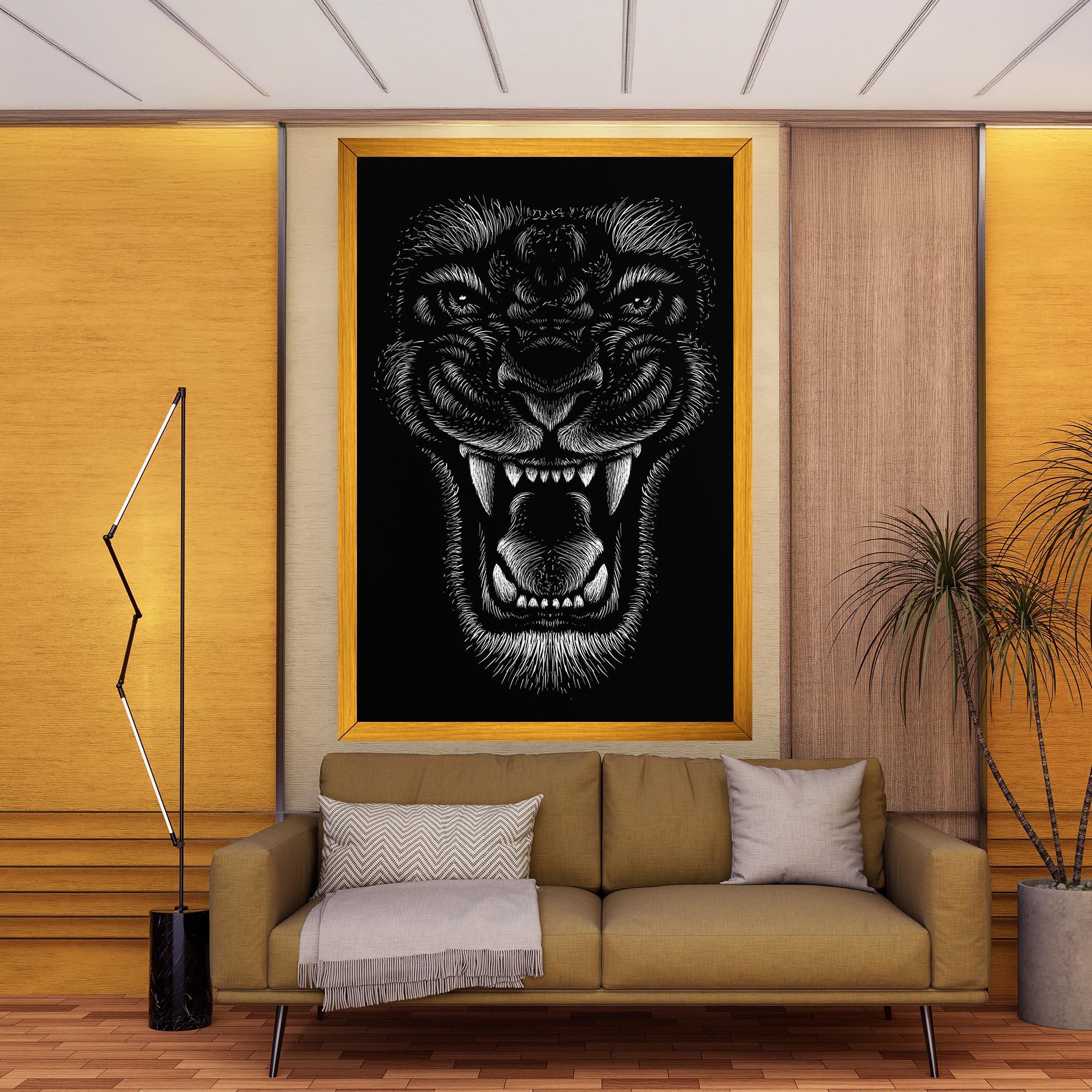 Tablou Canvas Lion Bite mockup 9