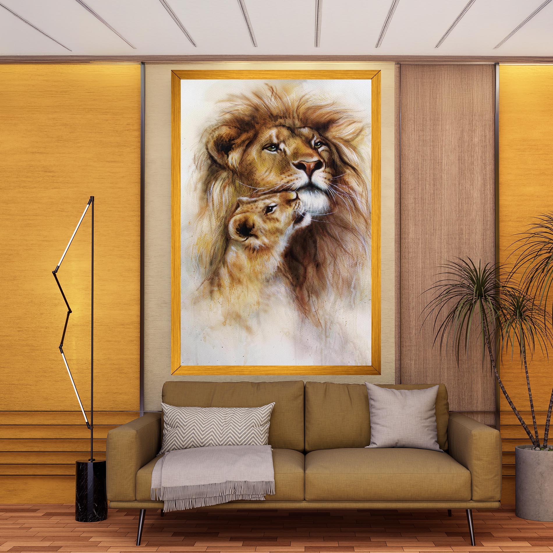 Tablou Canvas Lion Love mockup 9