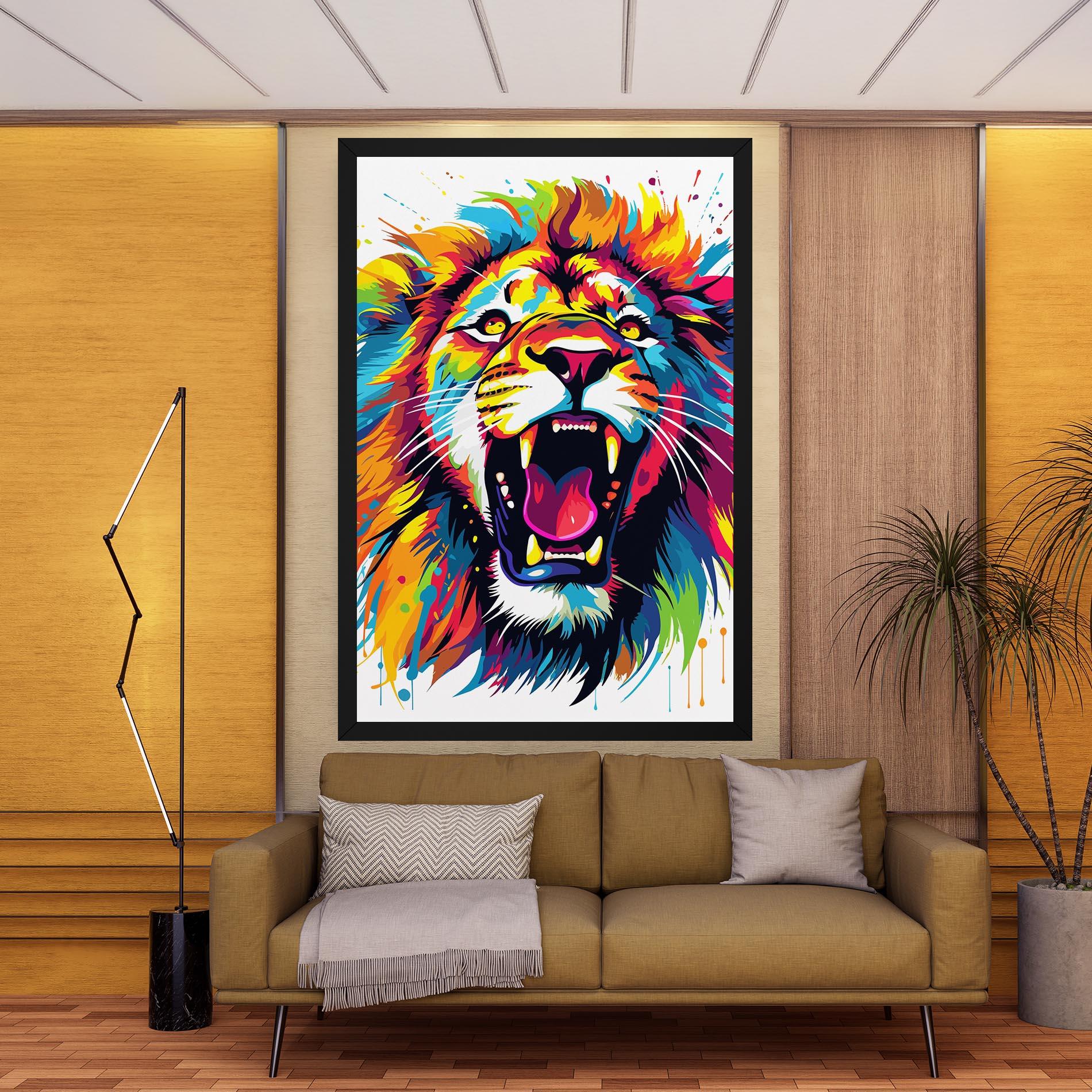 Tablou Canvas Angry Lion Mix mockup 9