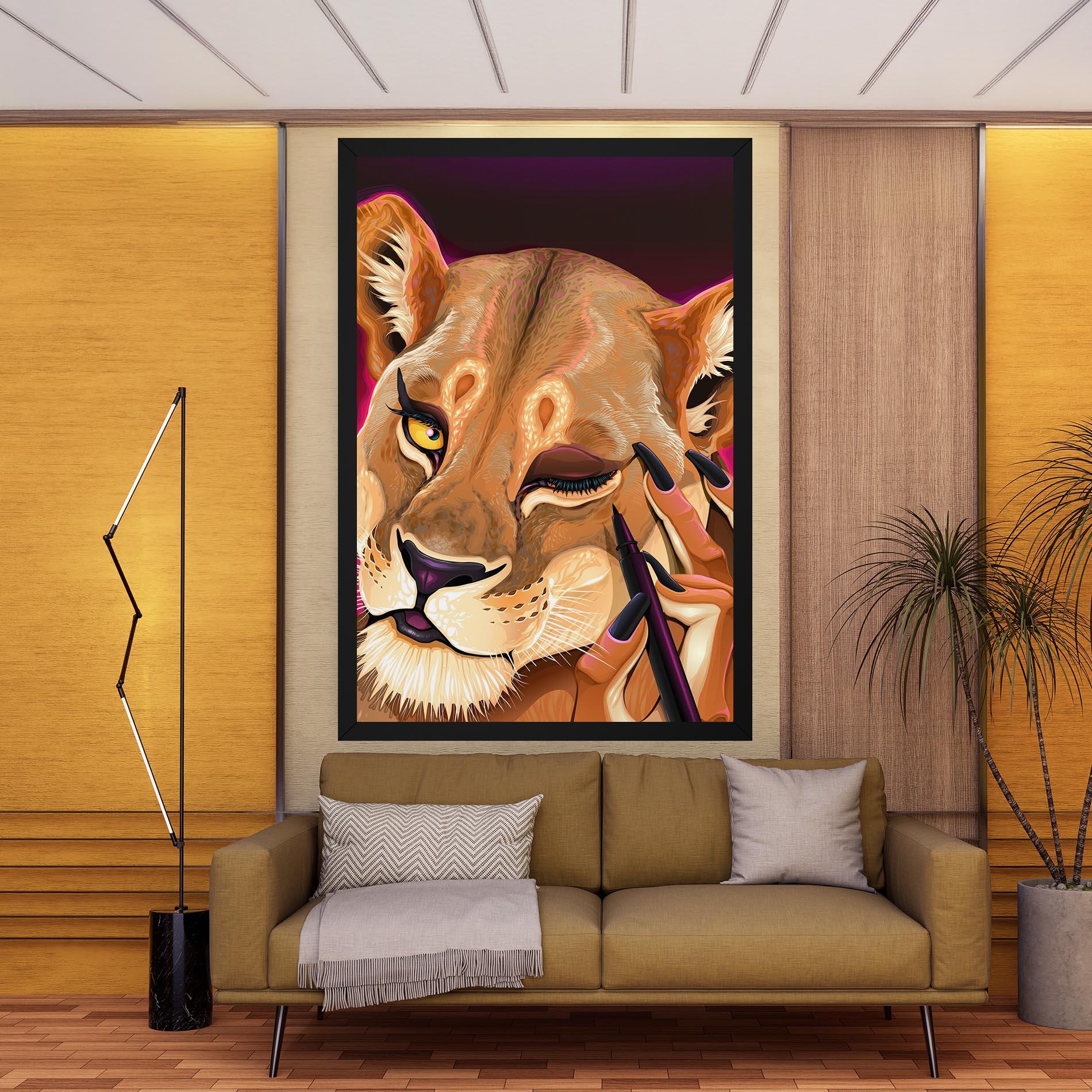 Tablou Canvas Female Lion Makeup mockup 9