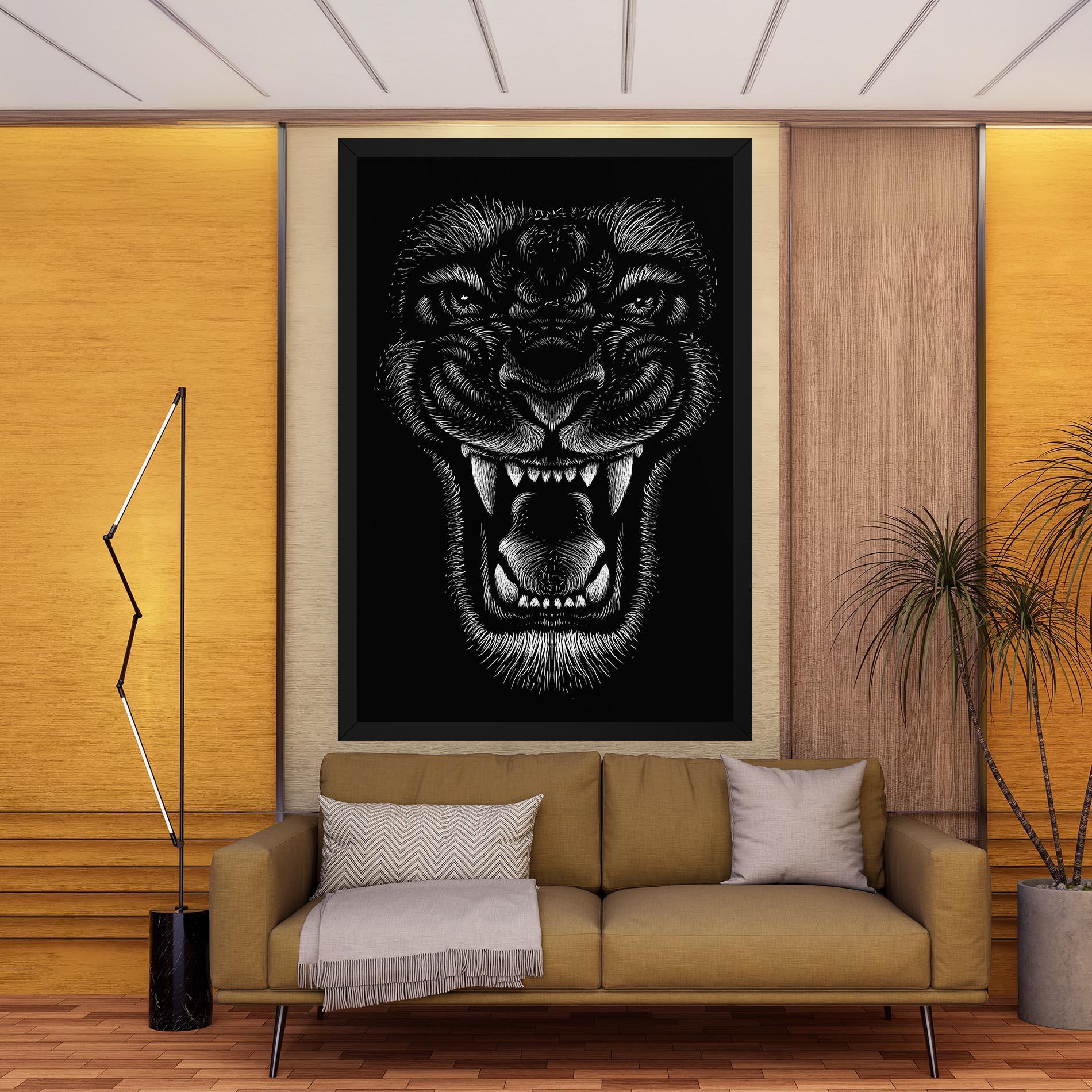 Tablou Canvas Lion Bite mockup 9