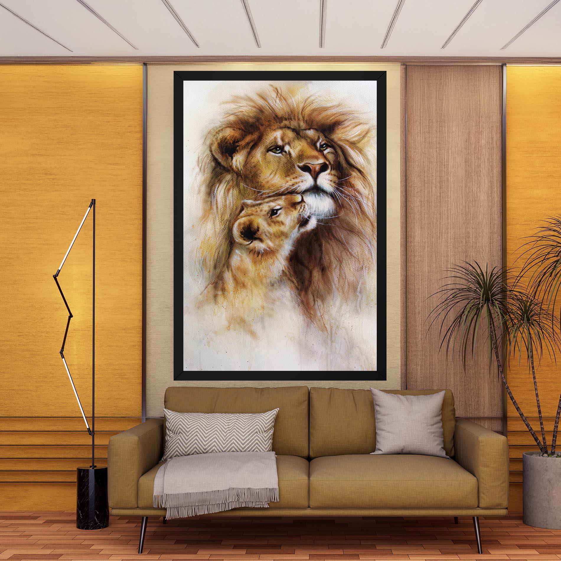 Tablou Canvas Lion Love mockup 9