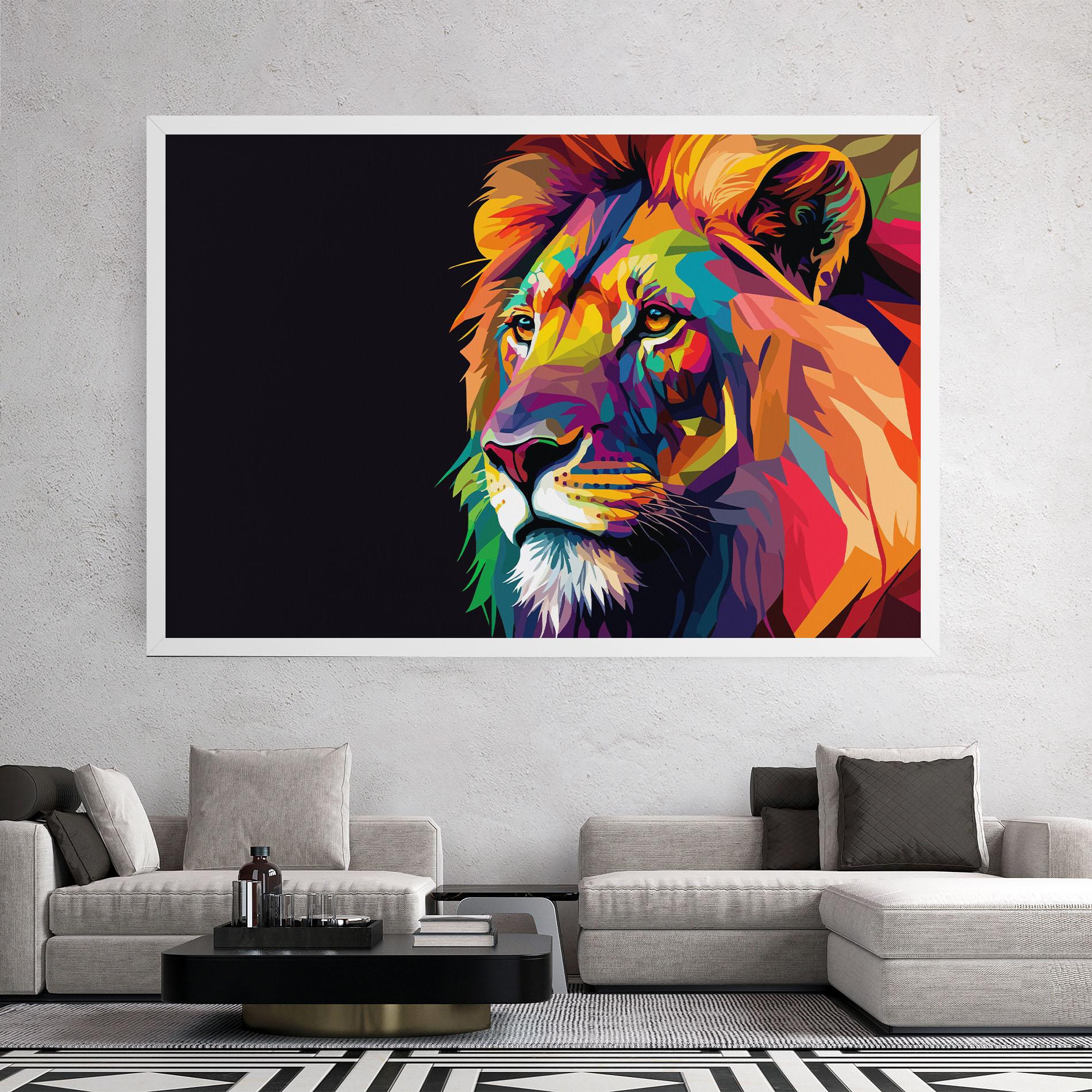 Tablou Canvas Colorful Lion mockup 2