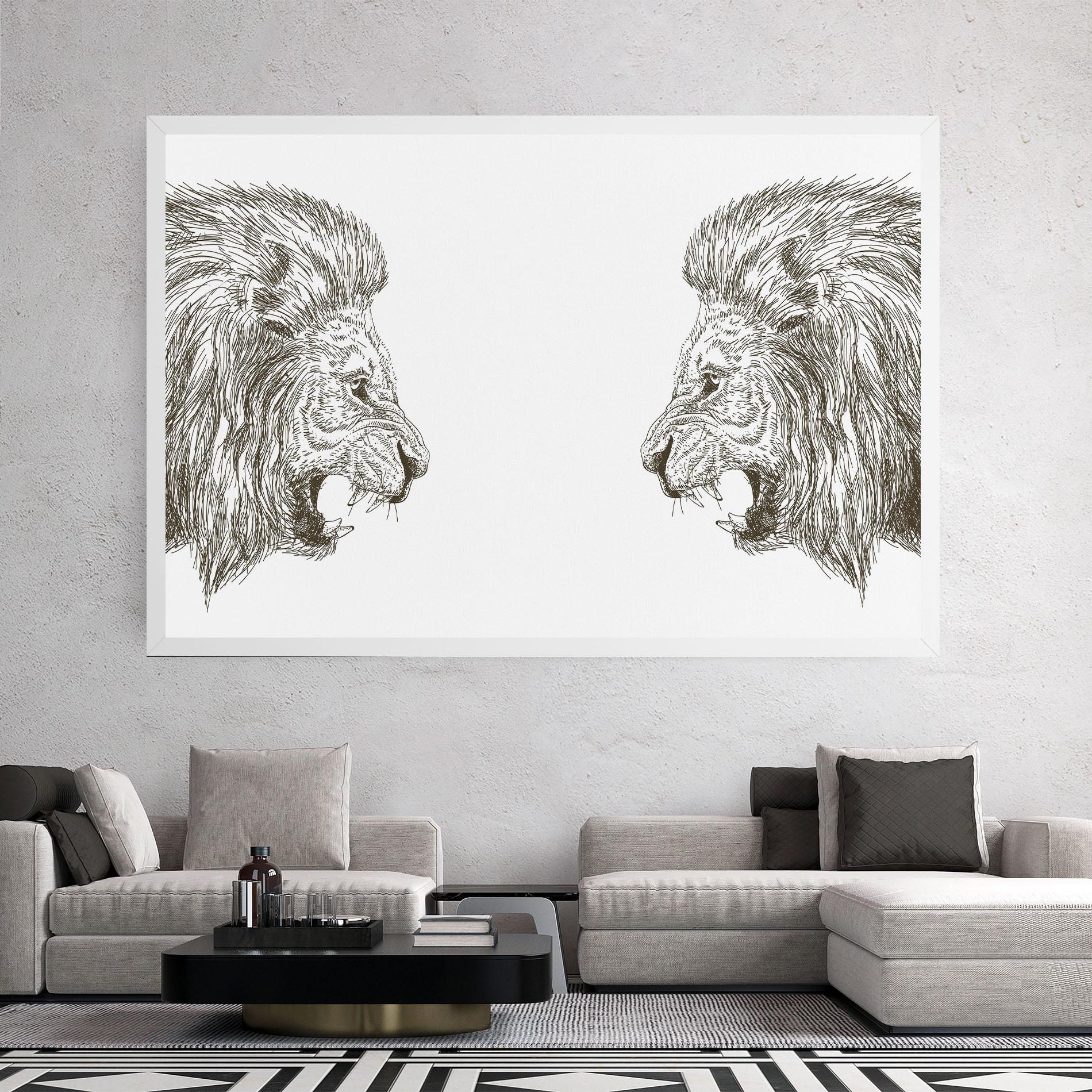 Tablou Canvas Lion For Text mockup 2