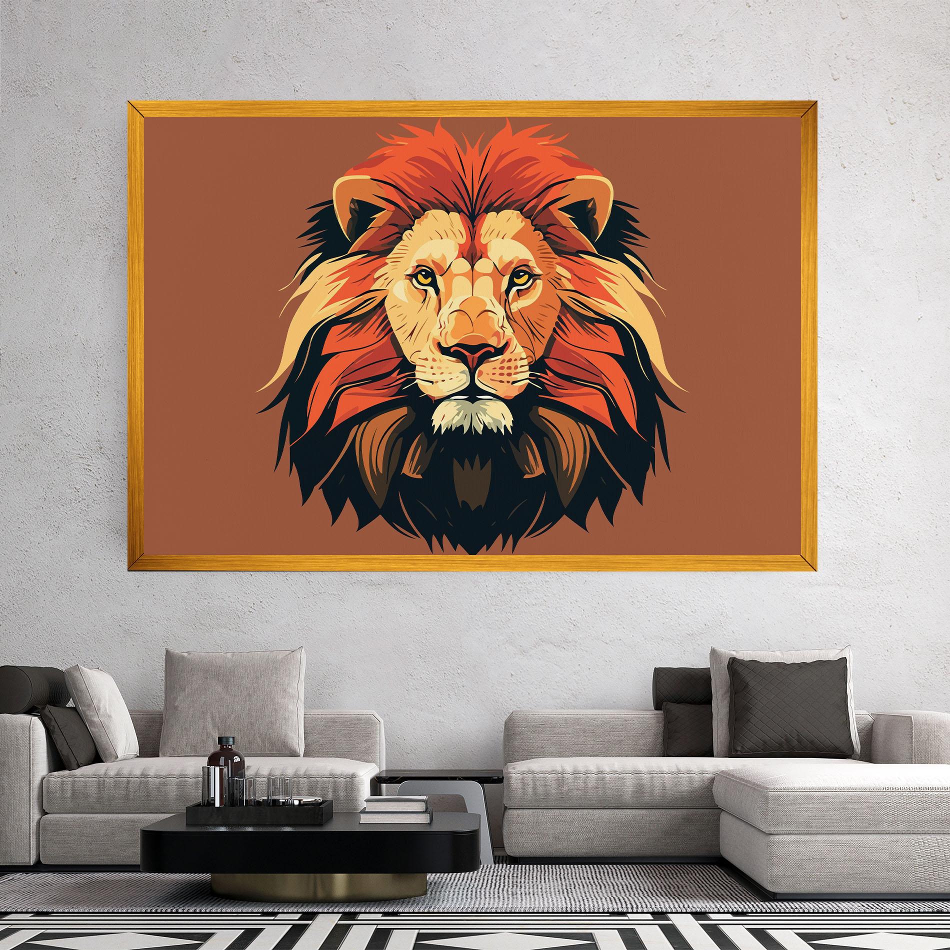 Tablou Canvas African Lion mockup 2