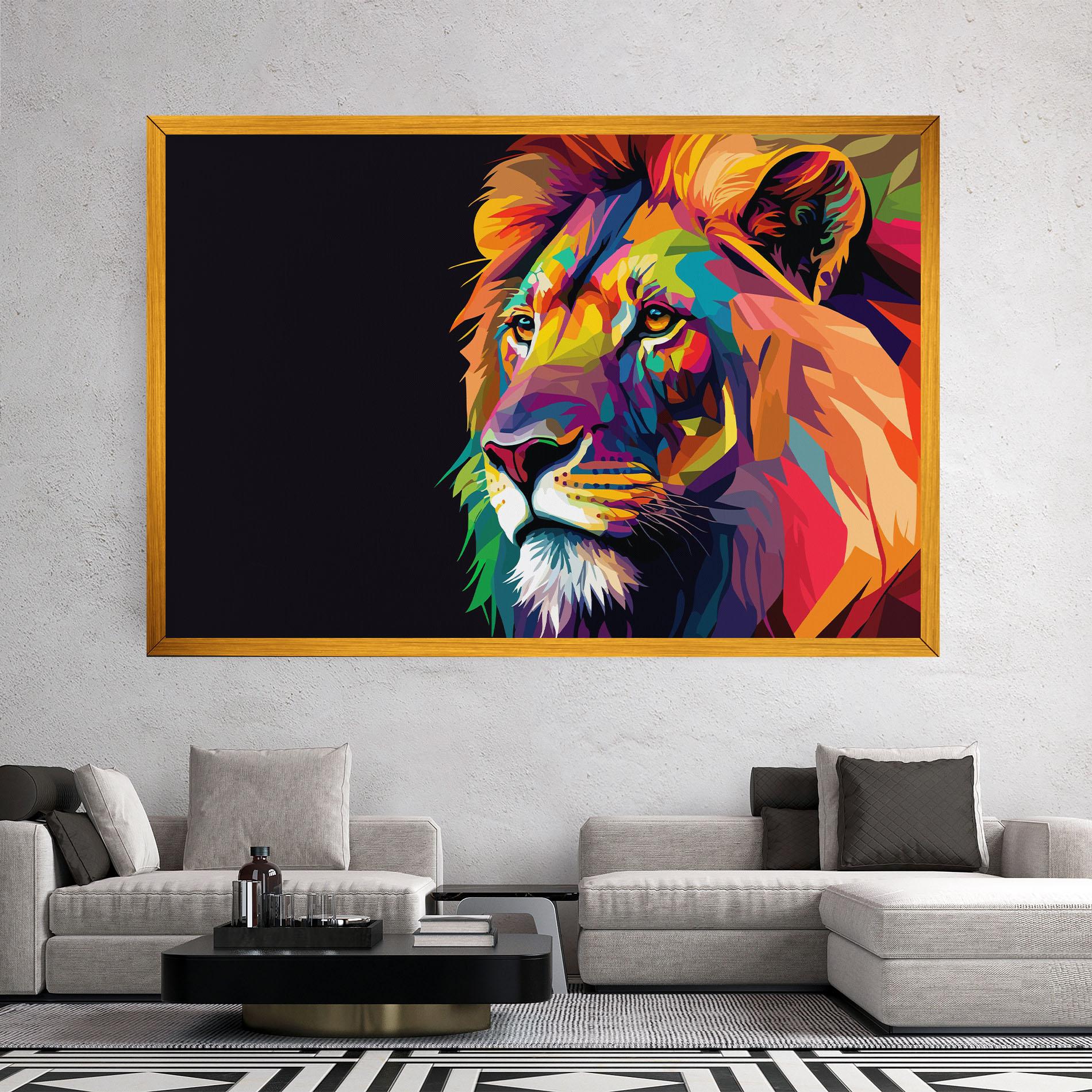 Tablou Canvas Colorful Lion mockup 2