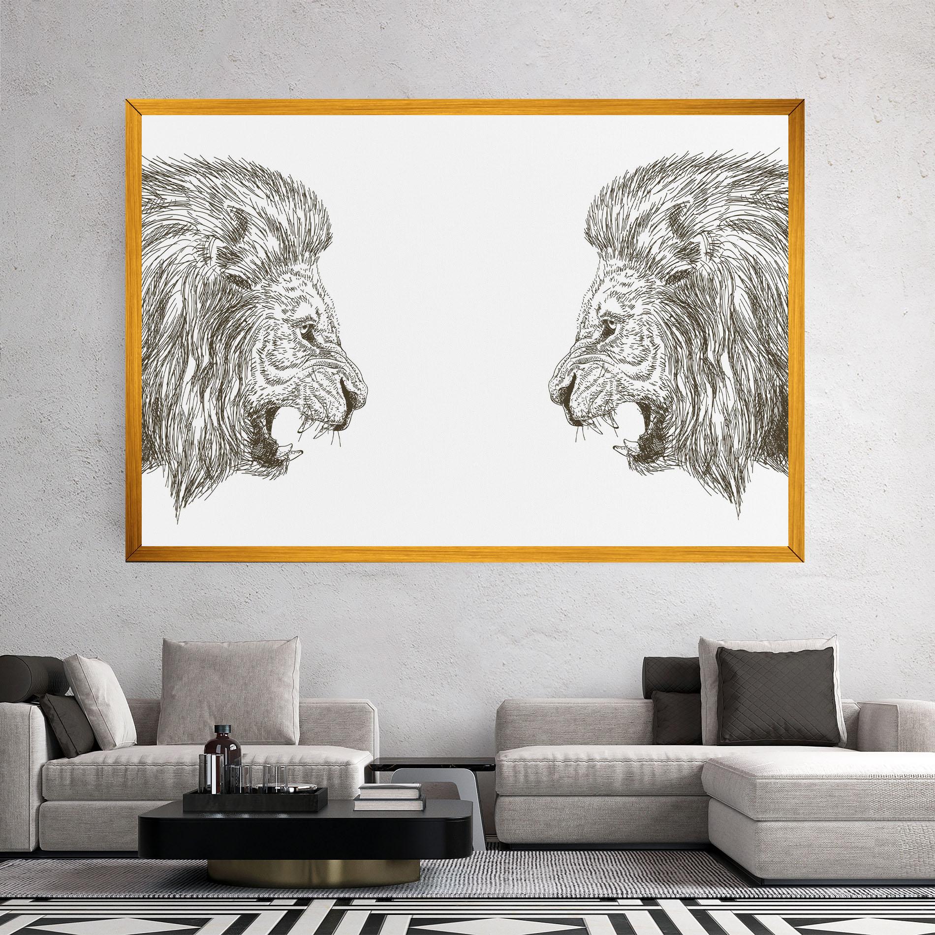 Tablou Canvas Lion For Text mockup 2