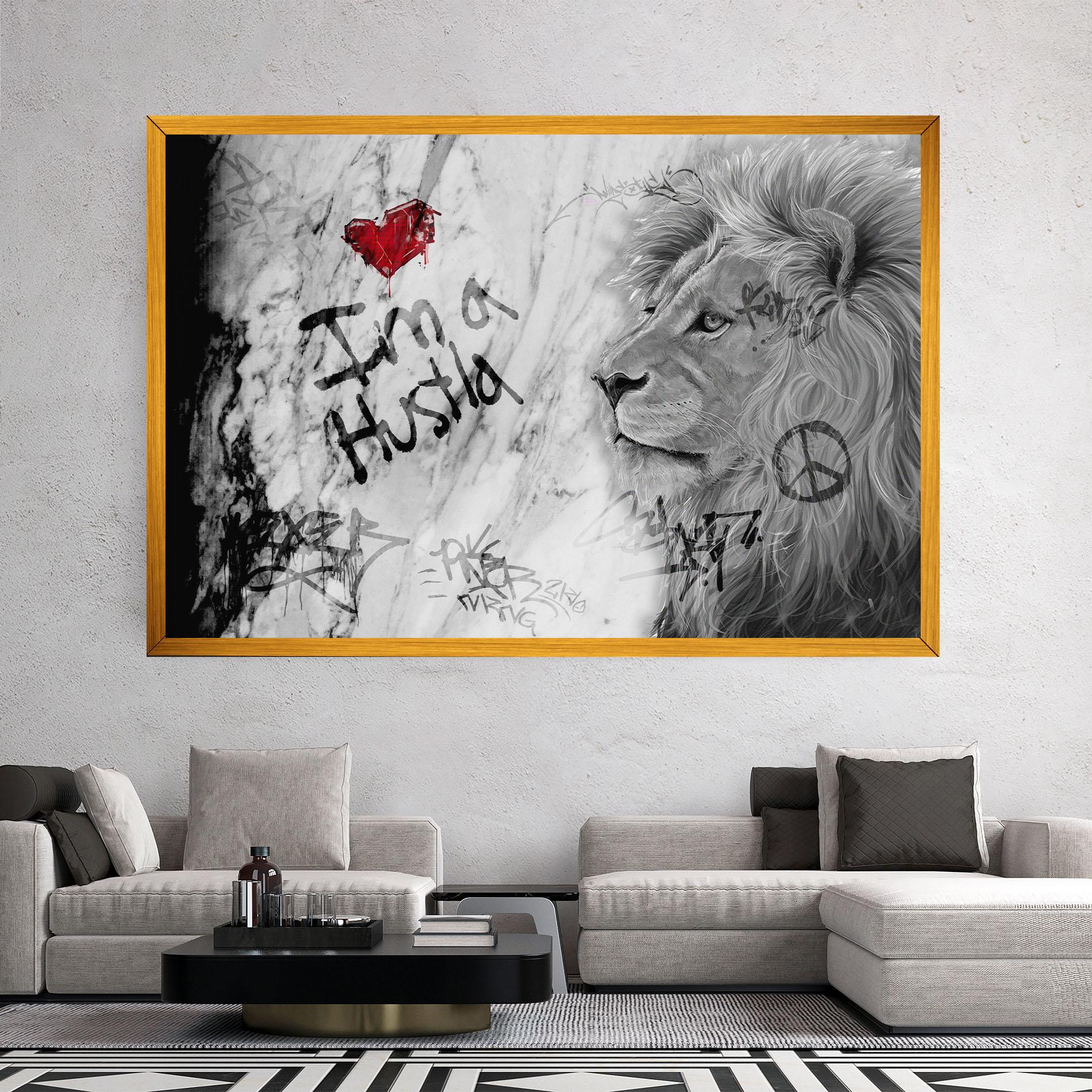 Tablou Canvas Lion Hustler mockup 2