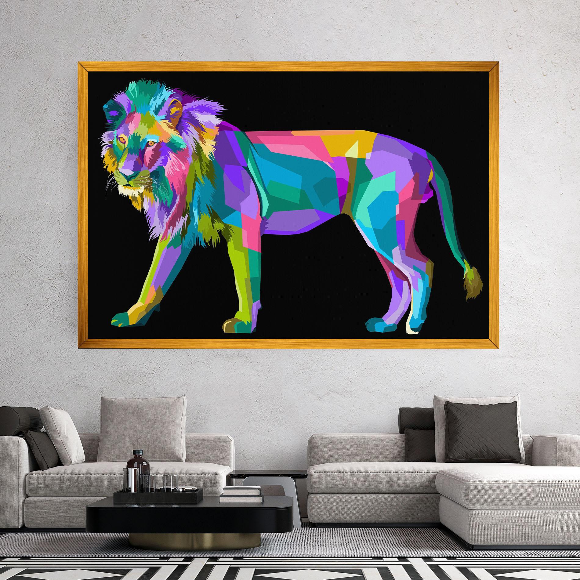 Tablou Canvas Lion Walking mockup 2