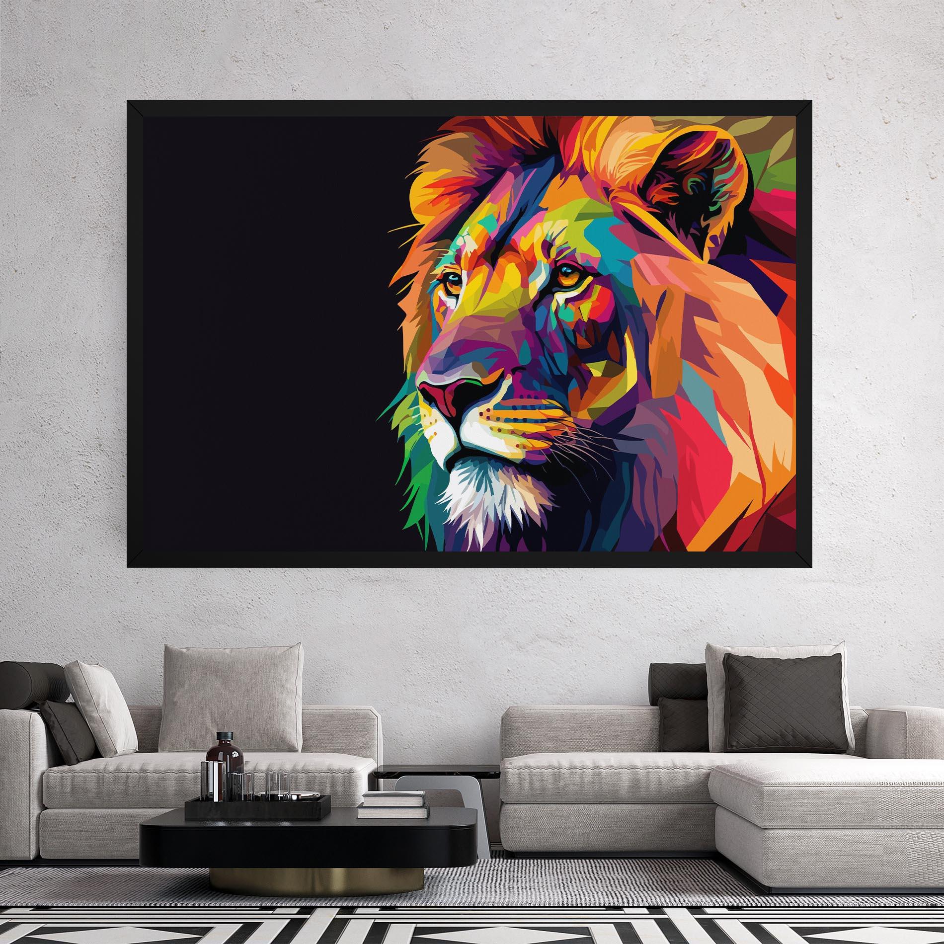 Tablou Canvas Colorful Lion mockup 2