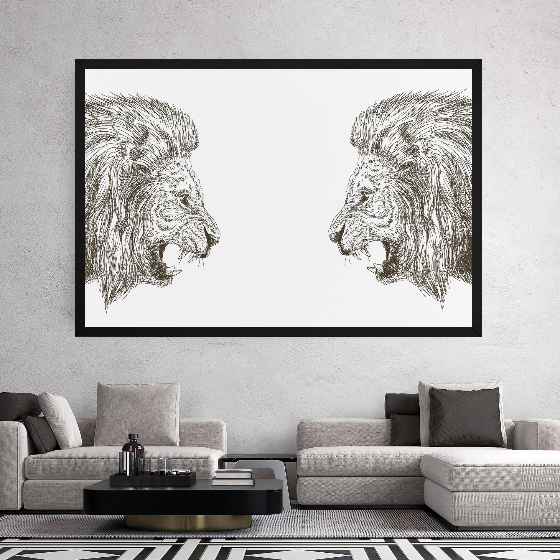 Tablou Canvas Lion For Text mockup 2