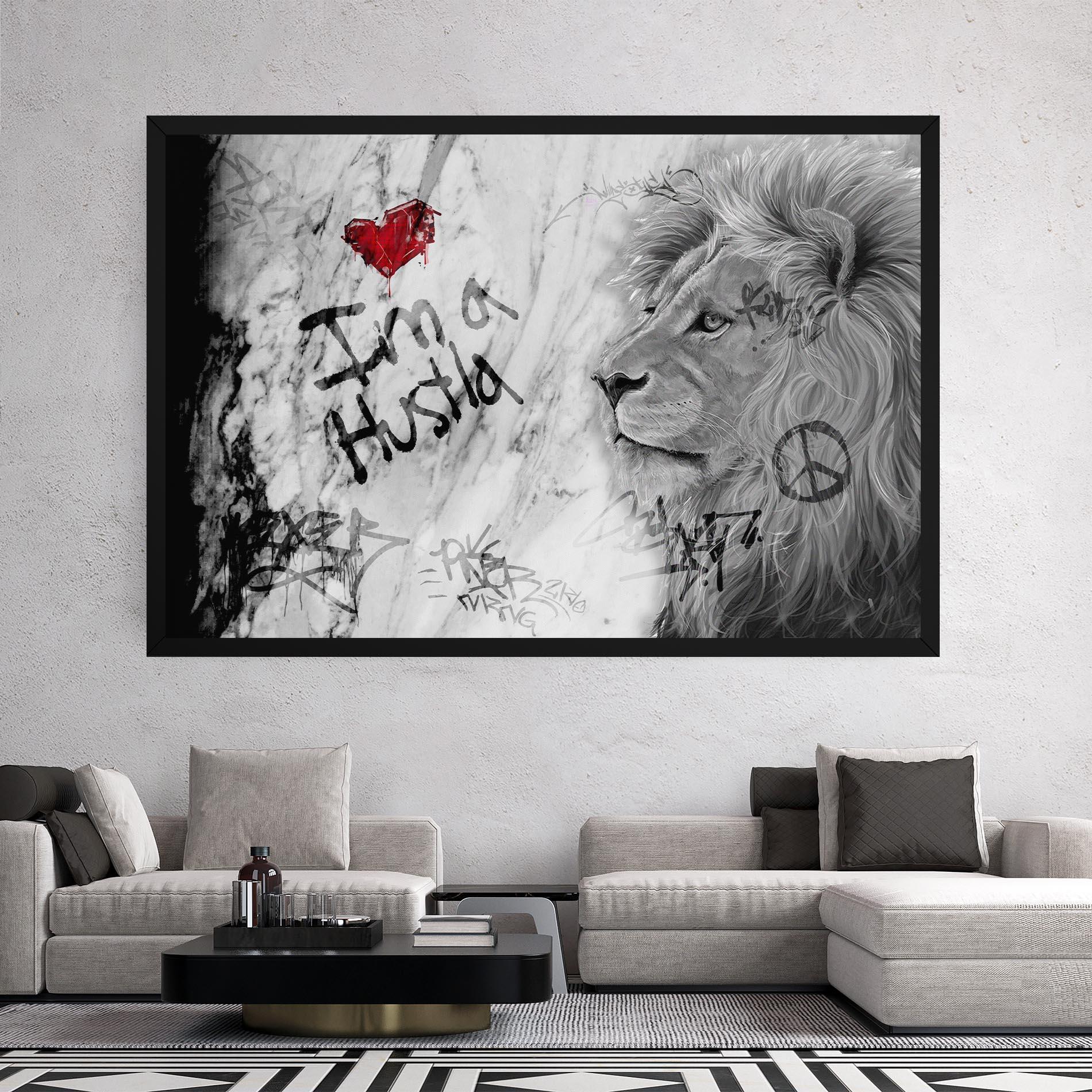 Tablou Canvas Lion Hustler mockup 2