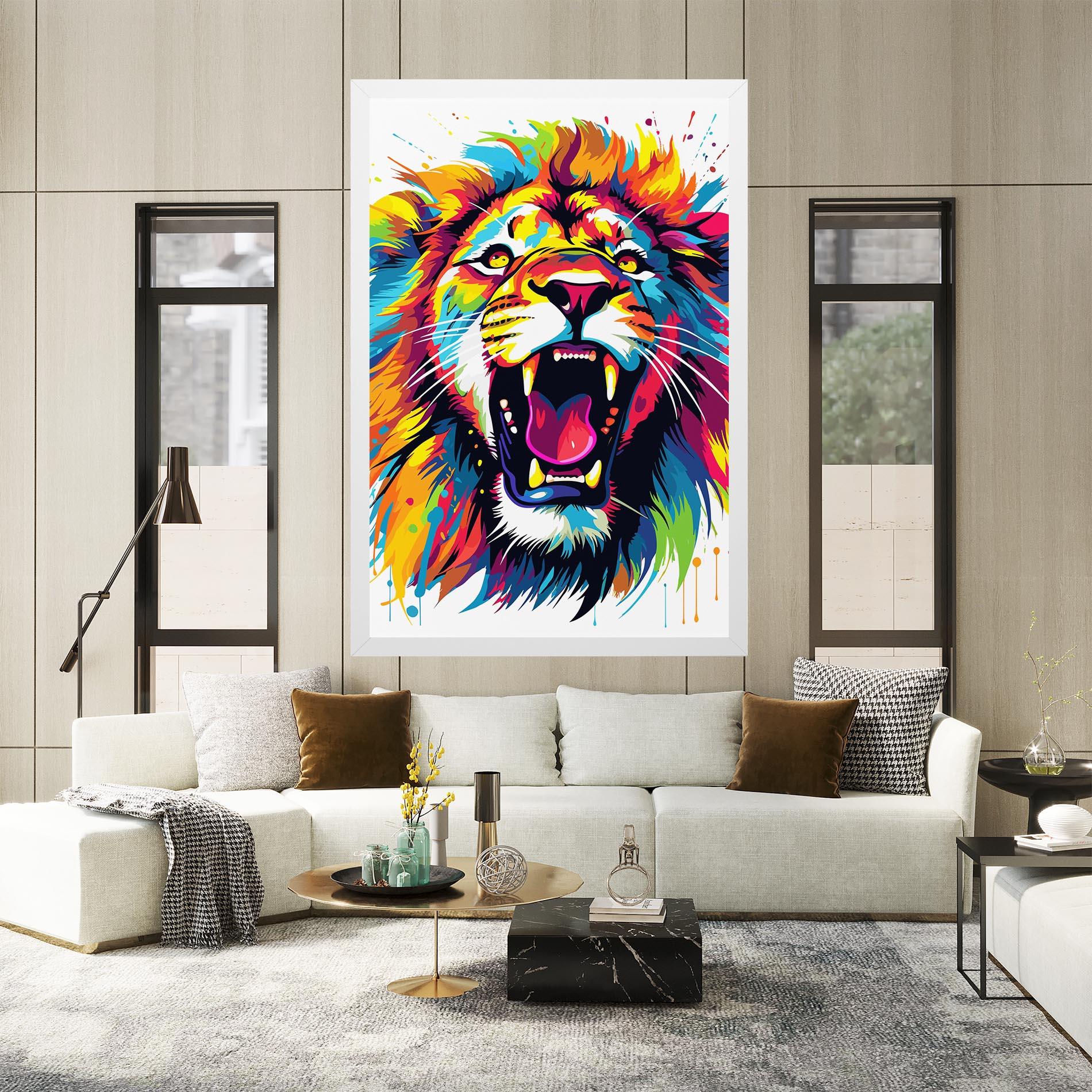Tablou Canvas Angry Lion Mix mockup 2