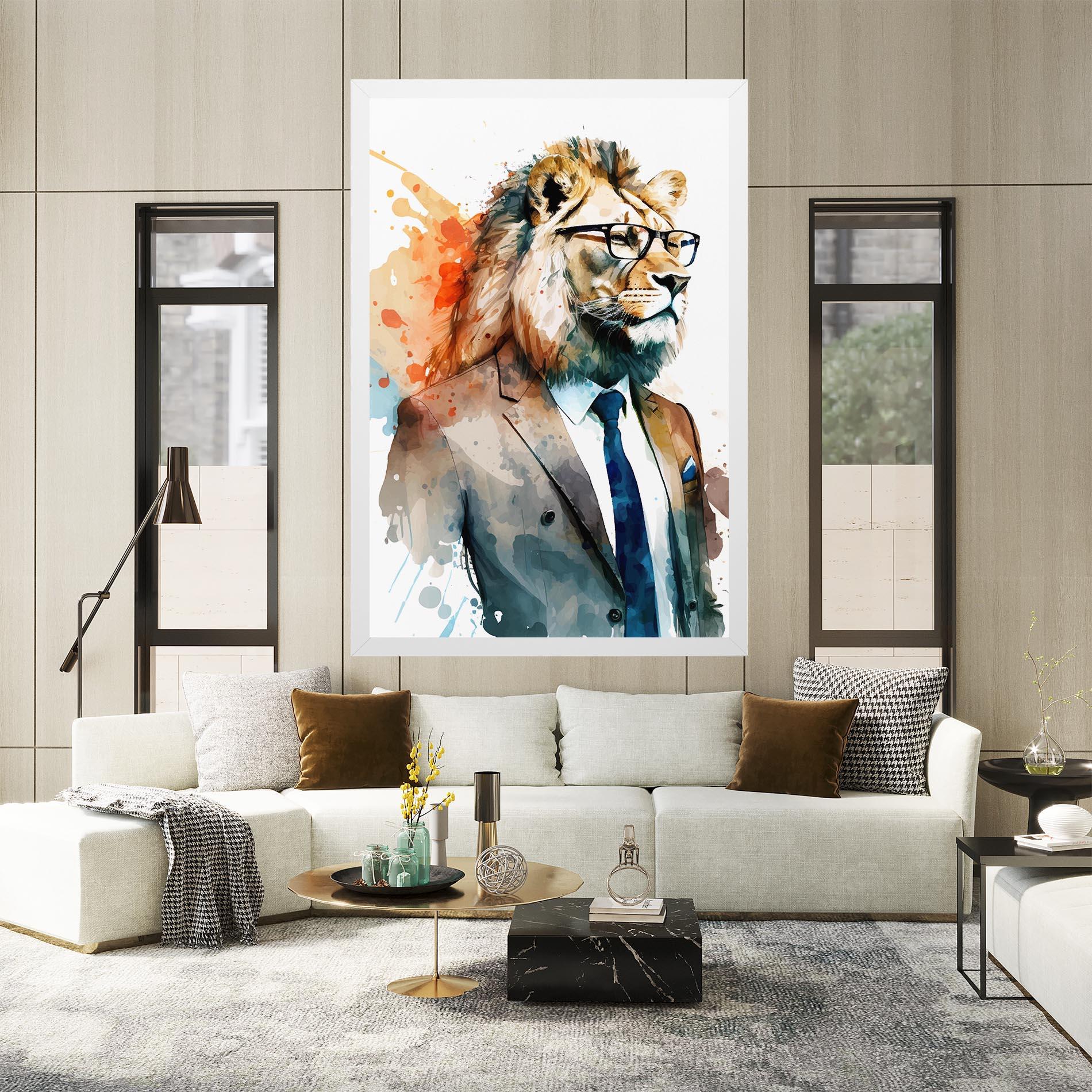 Tablou Canvas Brown Suit Lion mockup 2